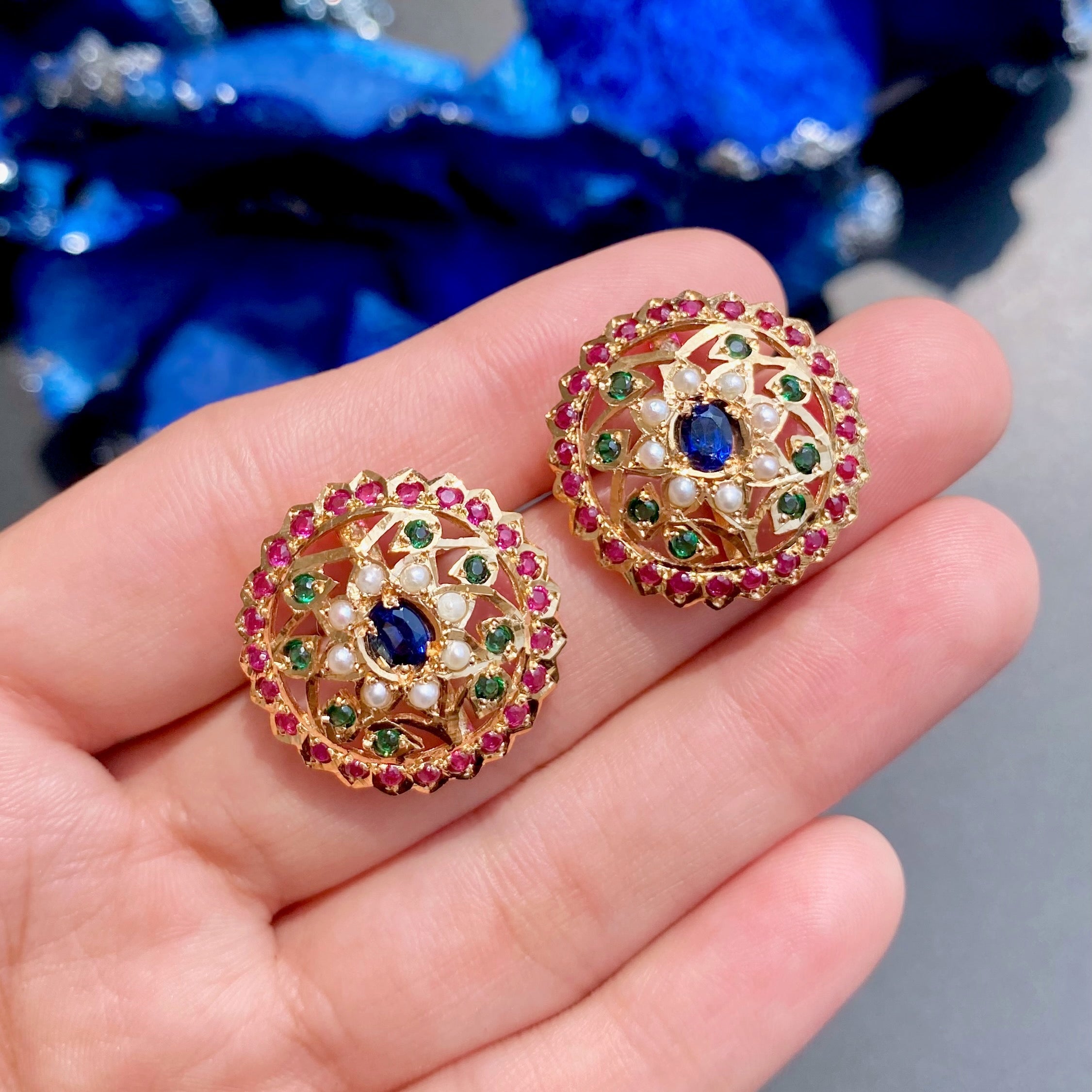 round pakistani stud earrings
