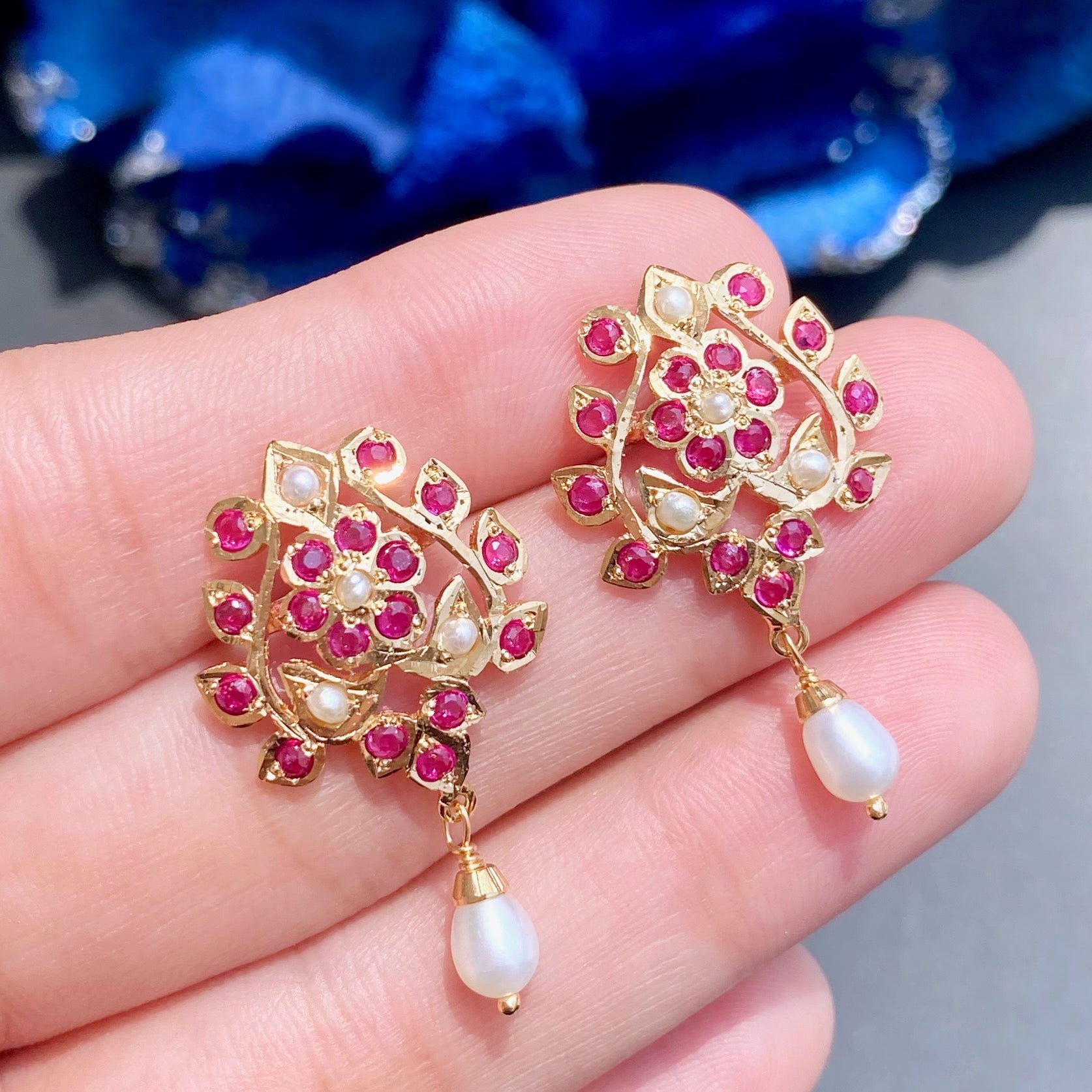fine indian pakistani stud earrings