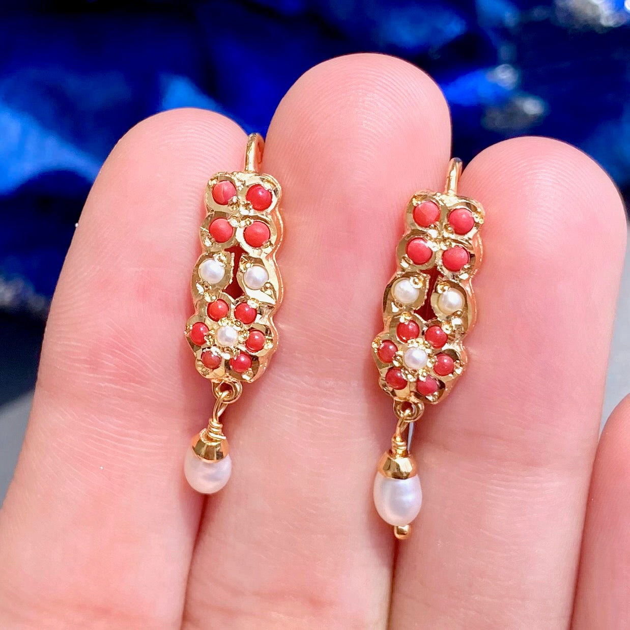 small coral earrings