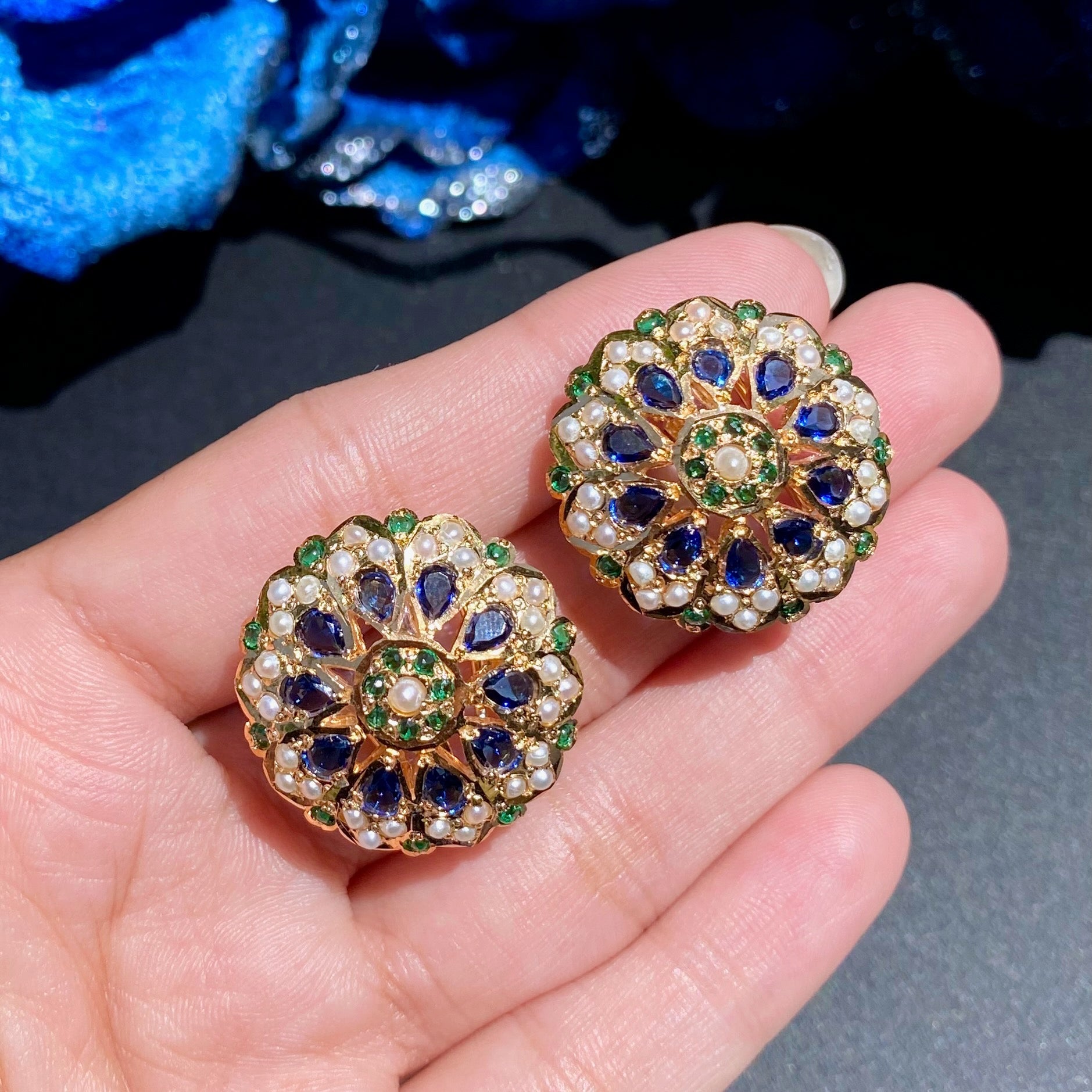 large round stud earrings