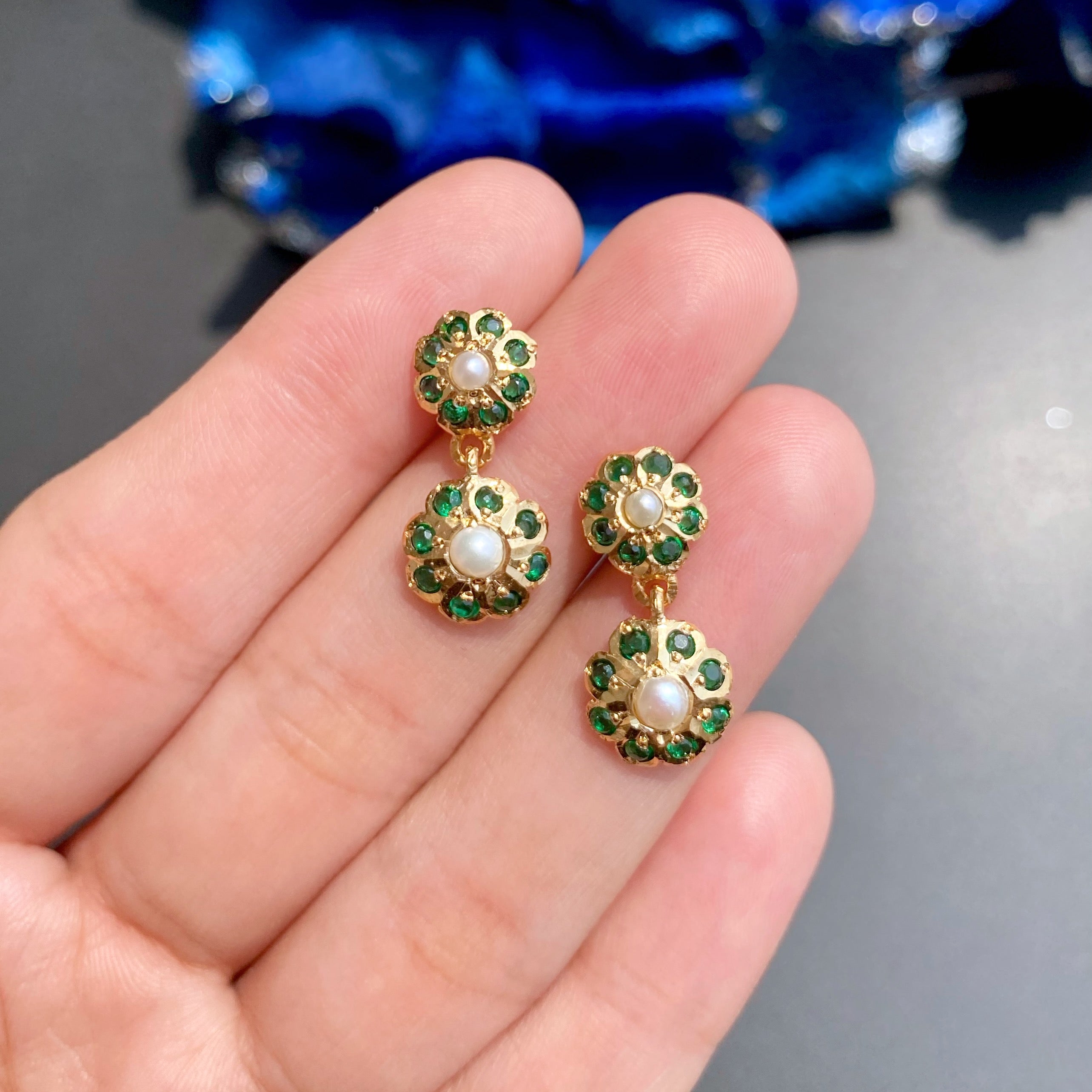 delicate emerald earrings