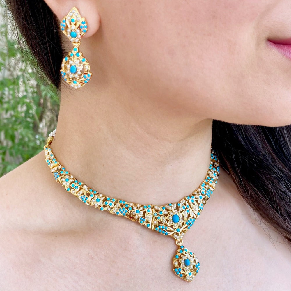 indian turquoise jewelry set