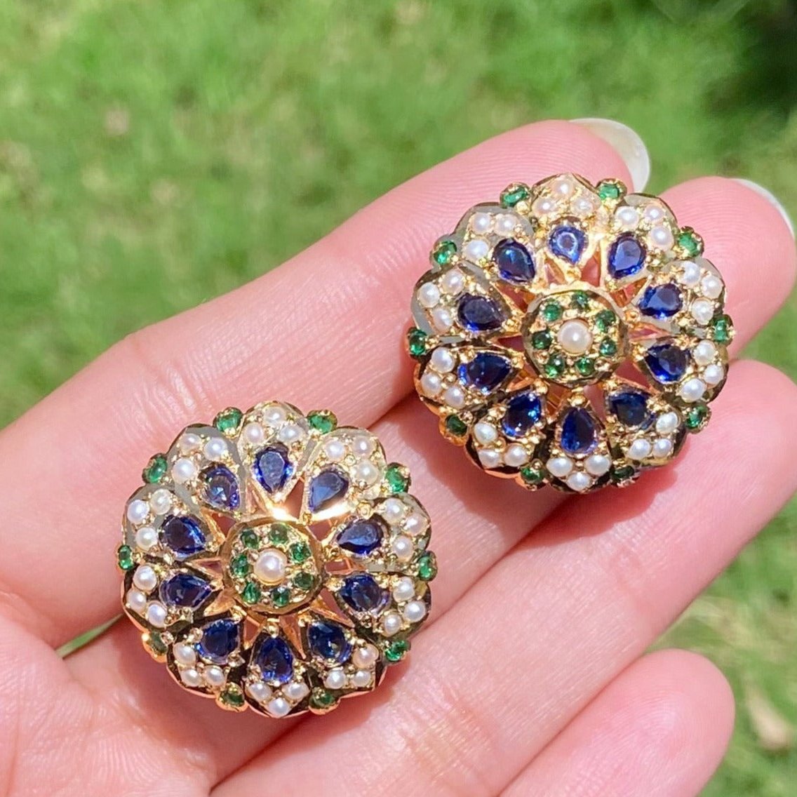 large round stud earrings