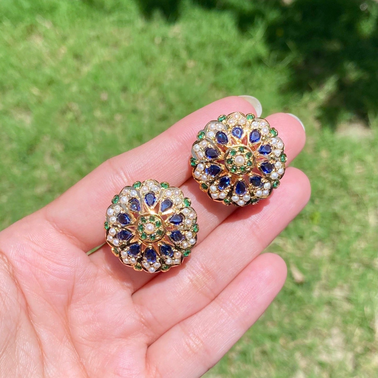 large round stud earrings