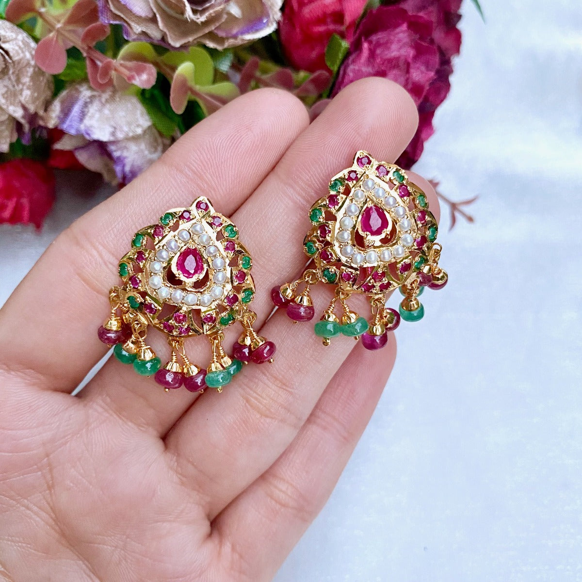 hyderabadi ruby emerald necklace