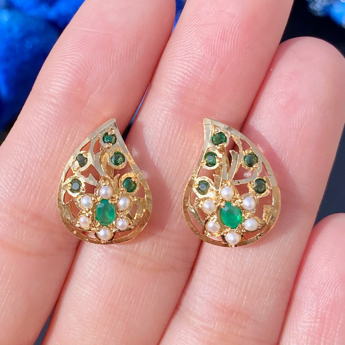 emerald studs for girls
