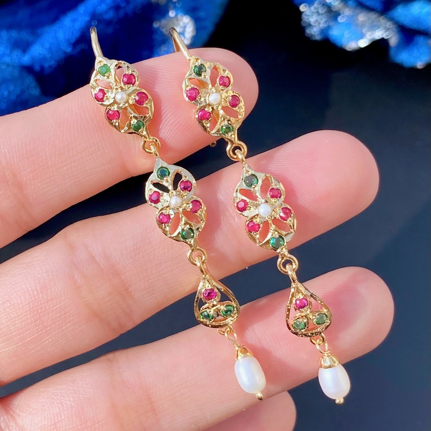 tall slender indian earrings