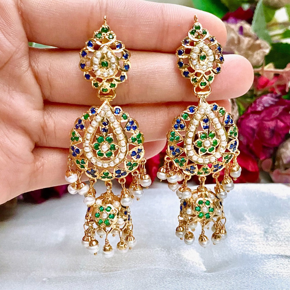 long indian jhumka earrings