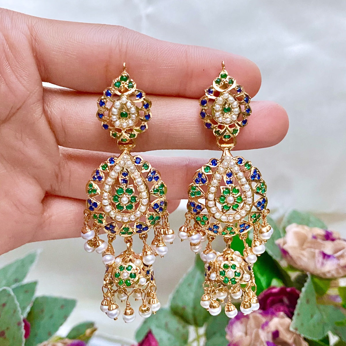long indian jhumka earrings