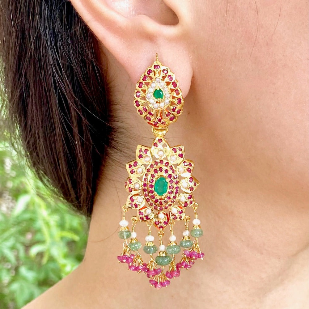 pakistani ruby emerald earrings online