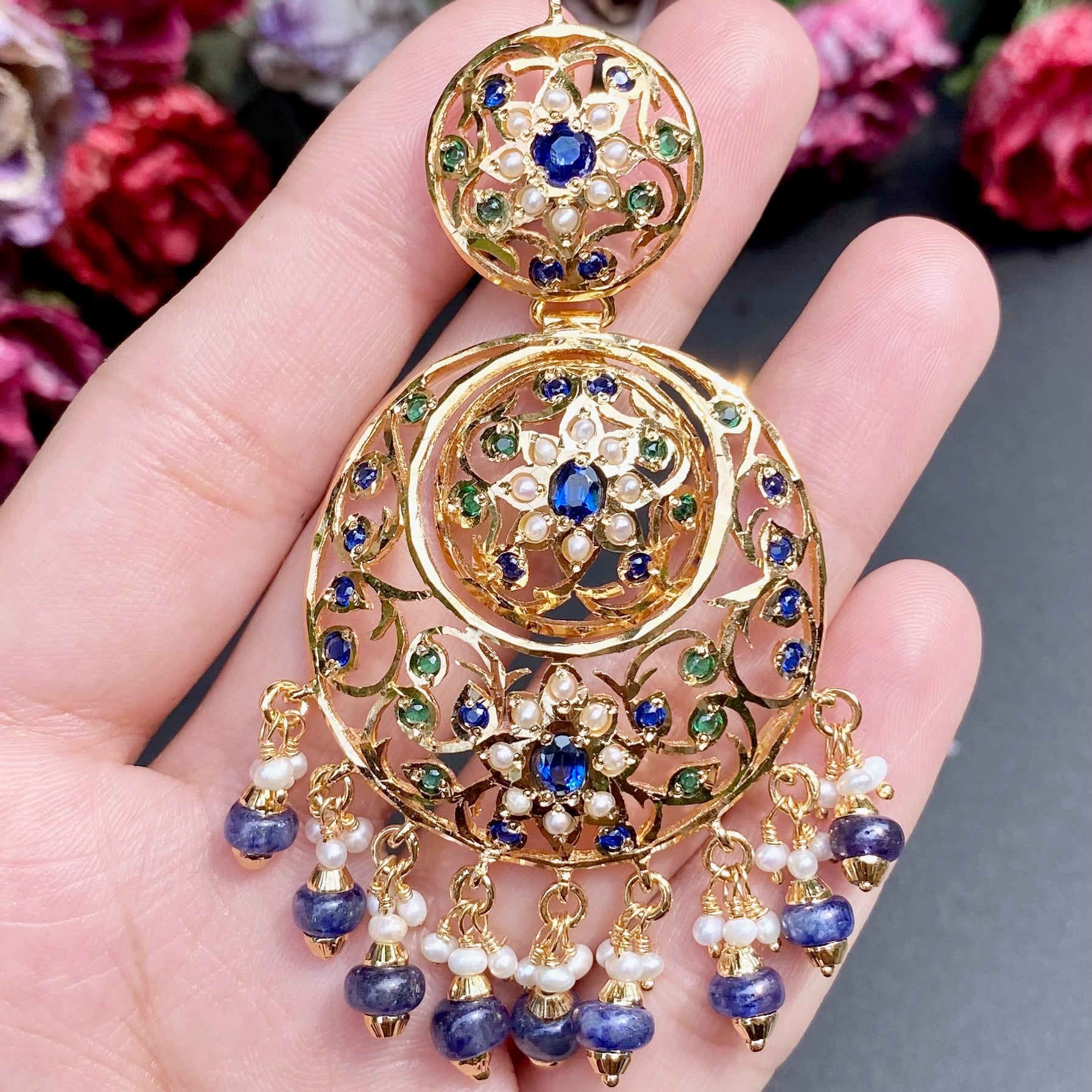 antique style jadau chandbalis