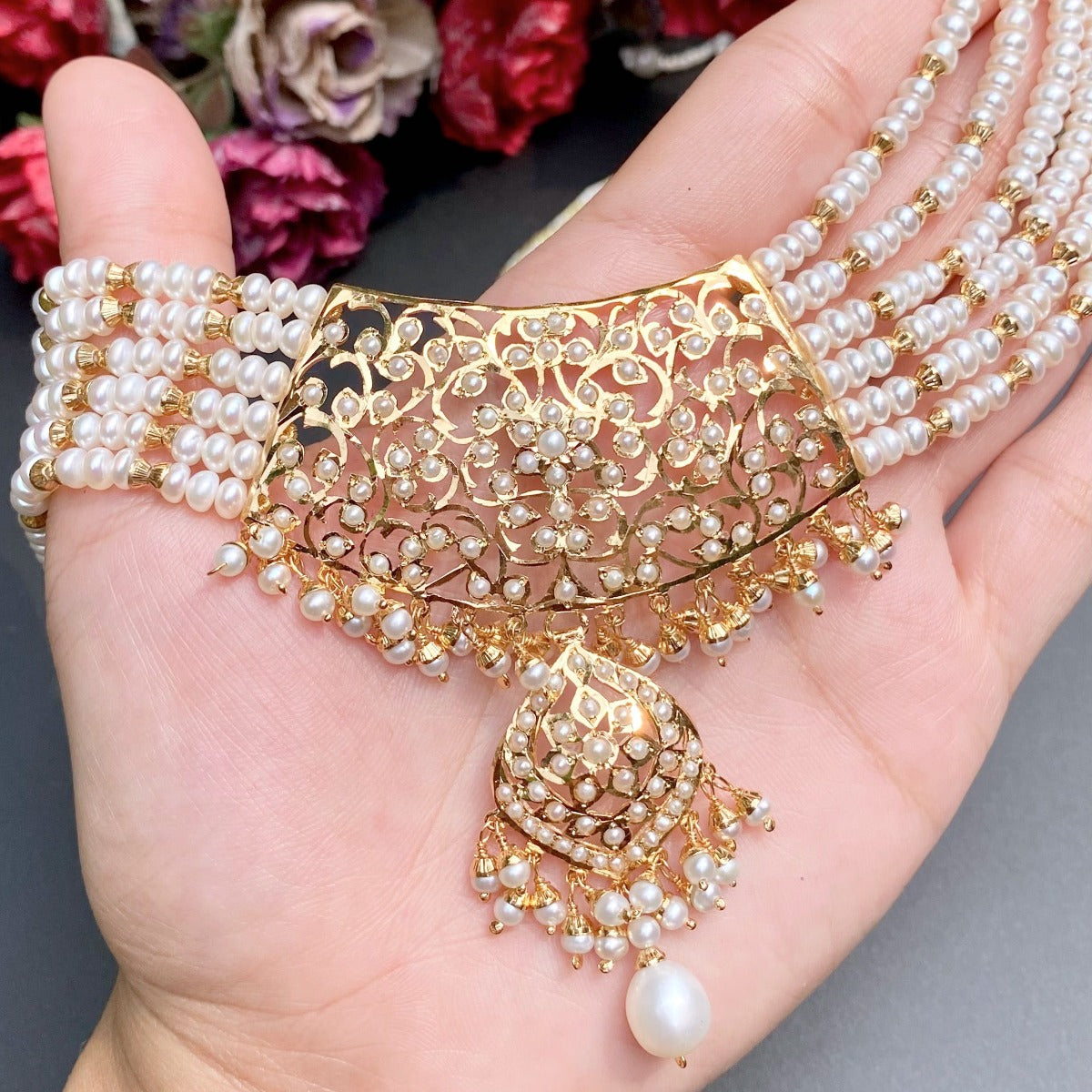 Edwardian Style Choker | Gold Plated on Sterling Silver | Old World Charm