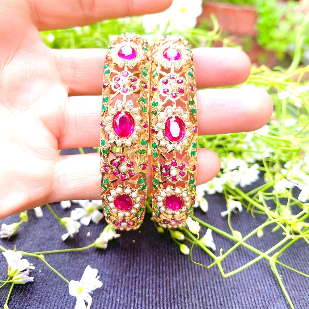 red green indian bangles for women