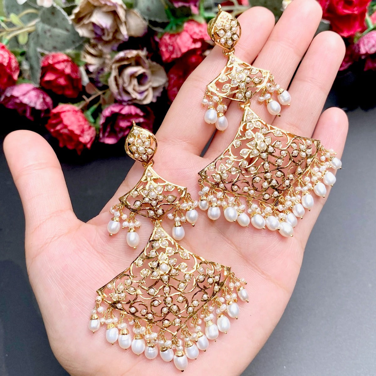 Edwardian Style danglers | Gold Plated on Sterling Silver | Old World Charm