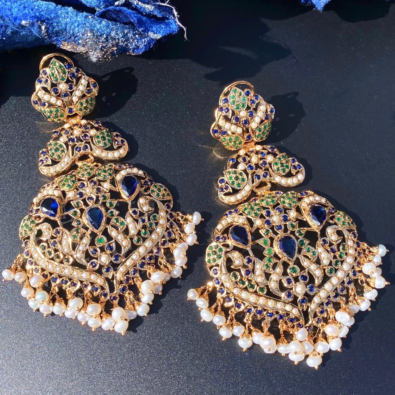 long jadau earrings from india