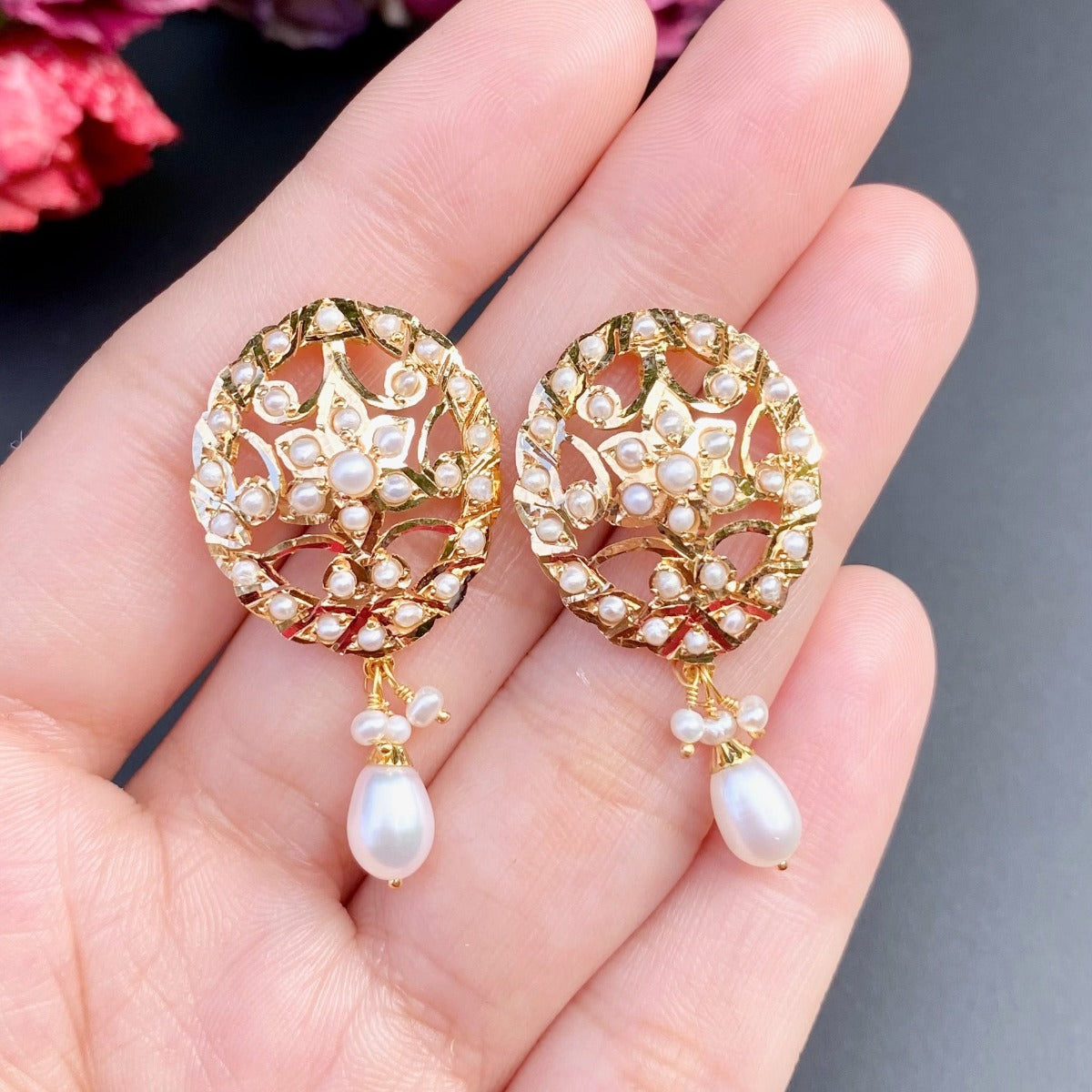 Edwardian Jewelry earrings Online | 22 carat Gold