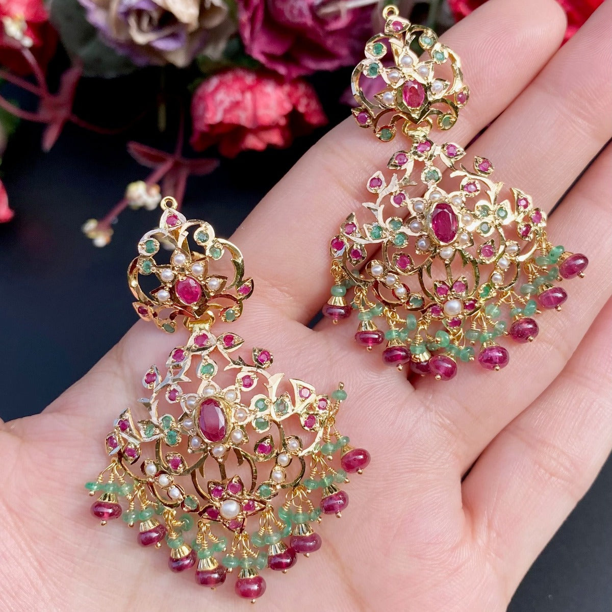 Antique Edwardian Victorian Style Necklace Set | Solid 22k Gold | Handmade