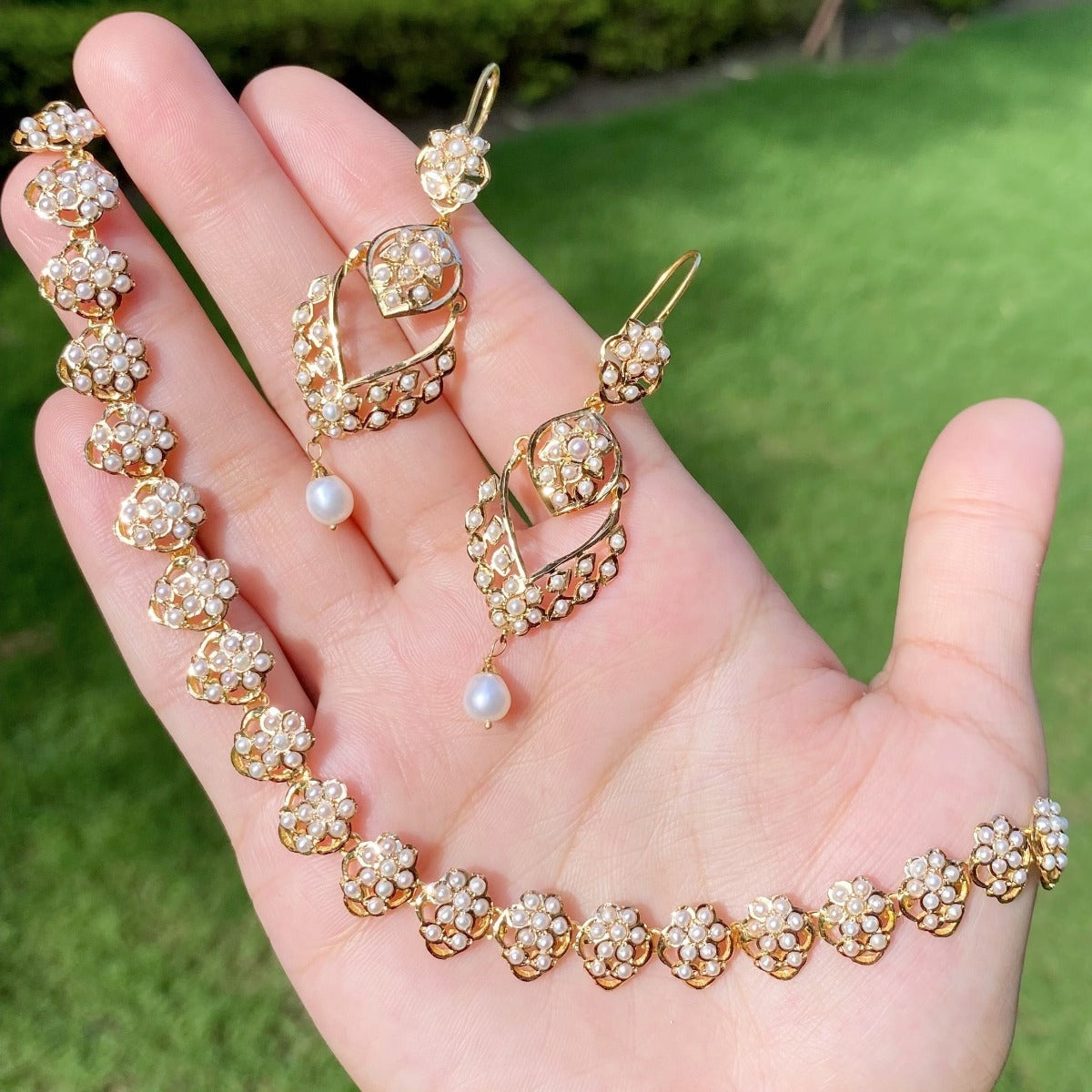 buy indian pearl jewelry on 22k gold in singapore