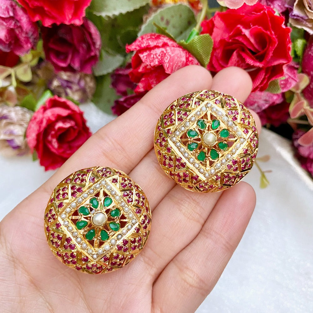 statement indian stud earrings