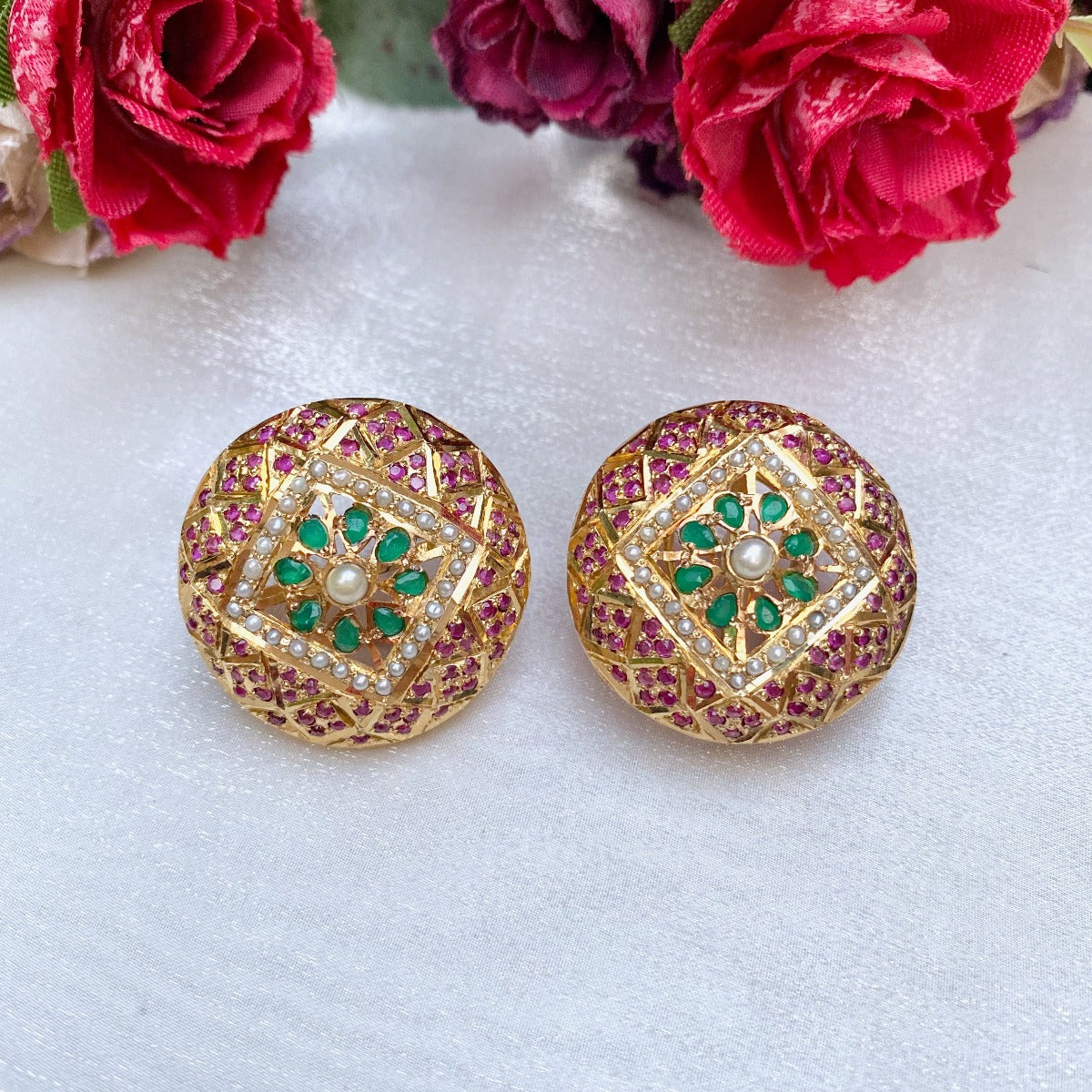 statement indian stud earrings