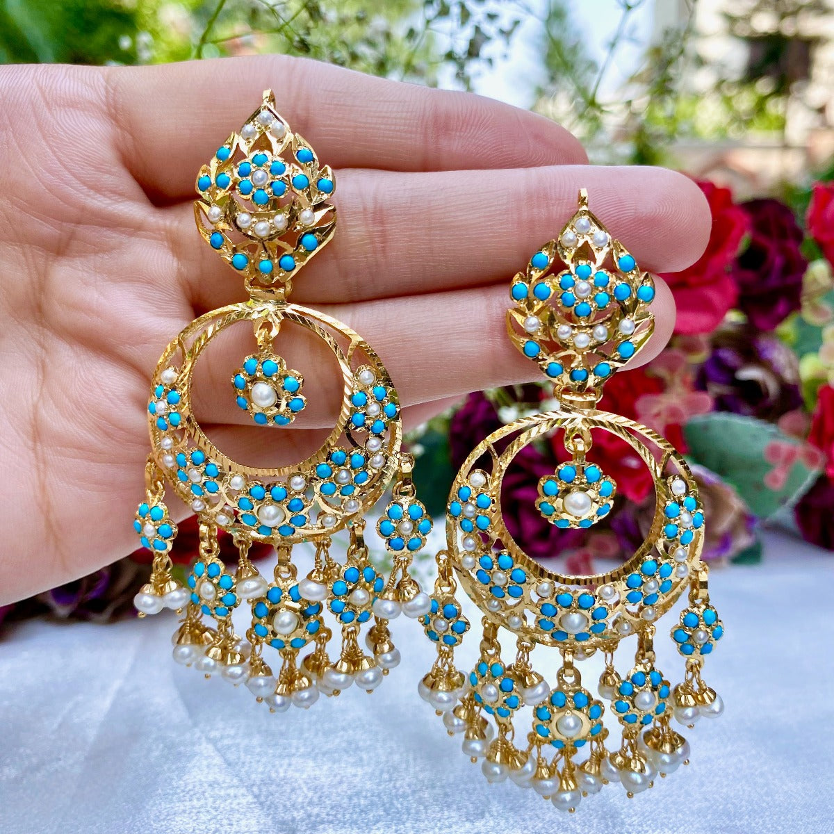 long indian chandbali earrings design