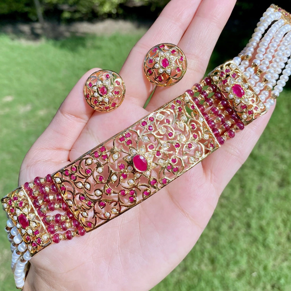 Antique Edwardian Styled | Choker Set | Gold Plated | Sterling Silver