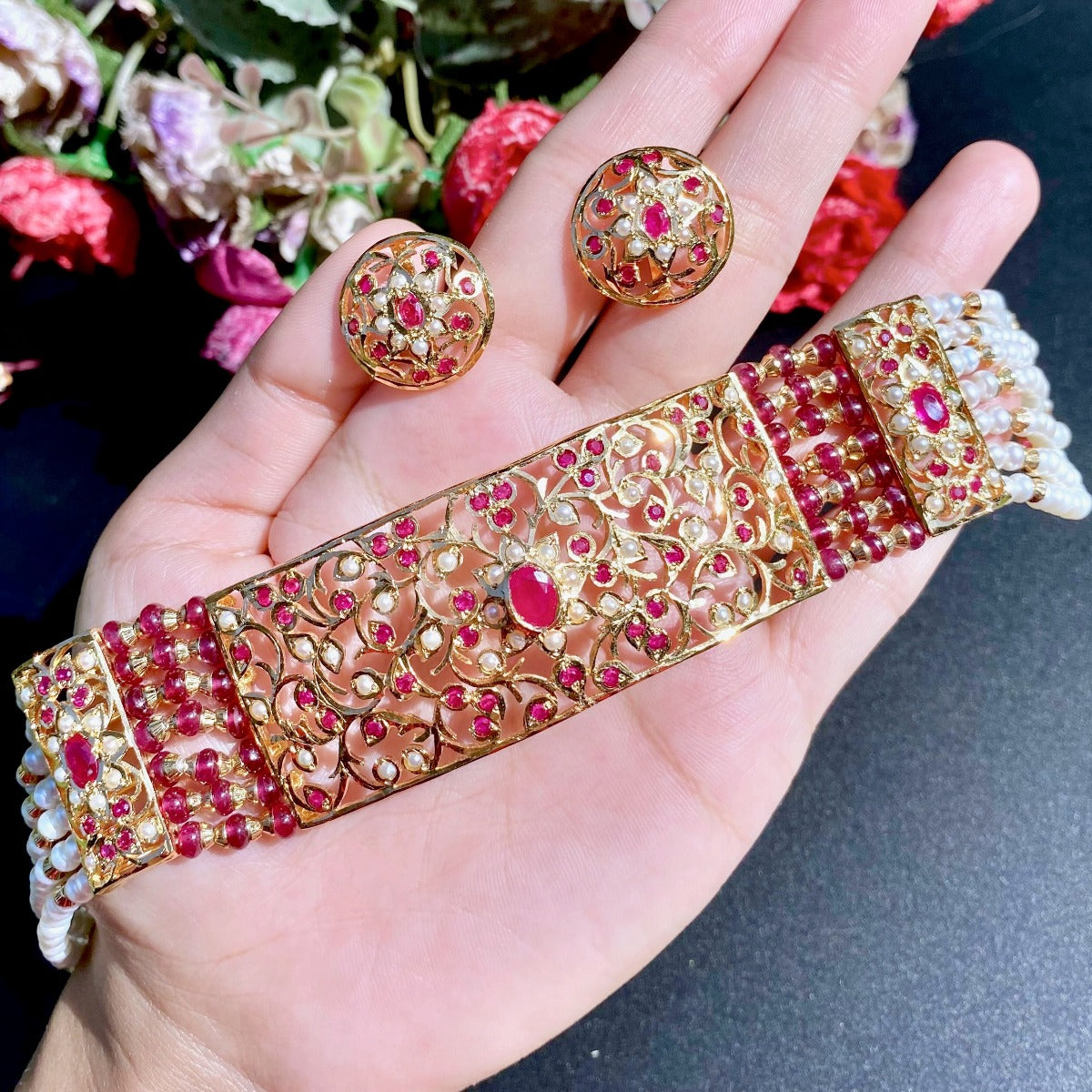 Antique Edwardian Styled | Choker Set | Gold Plated | Sterling Silver