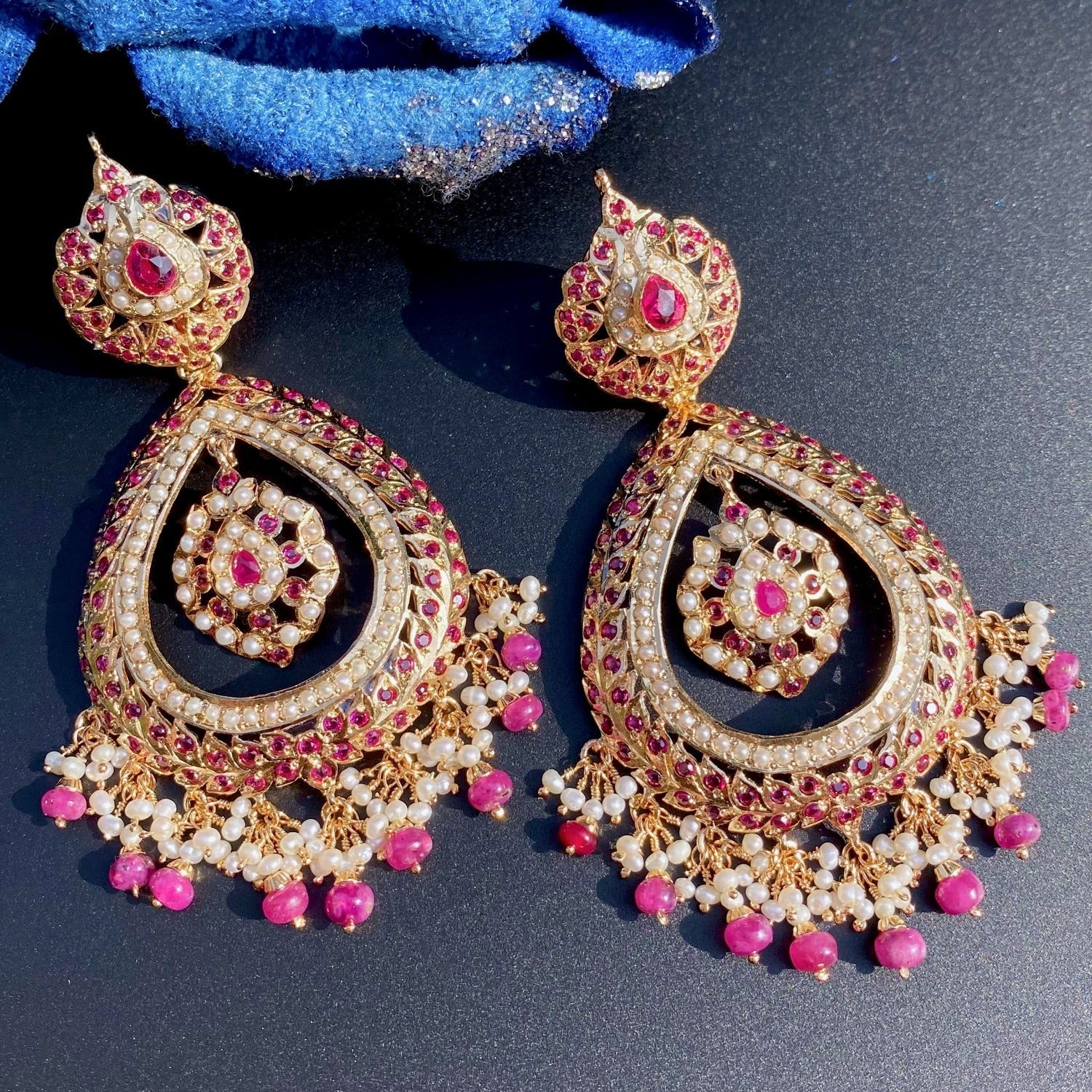 ruby pearl chandbali