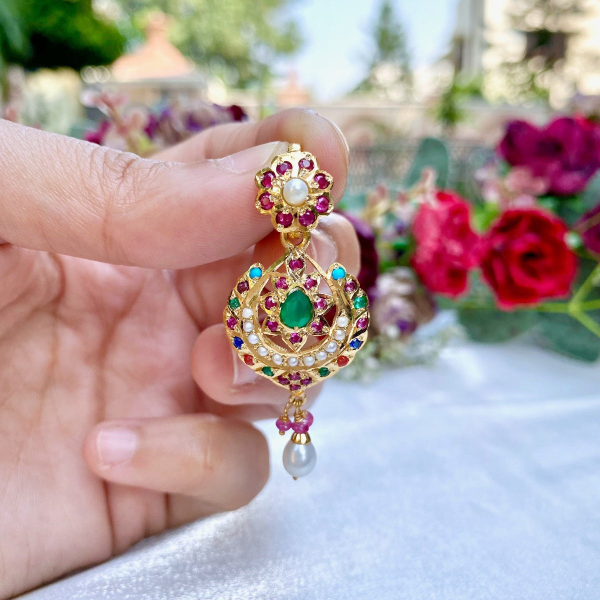 gold plated Navaratna pendant