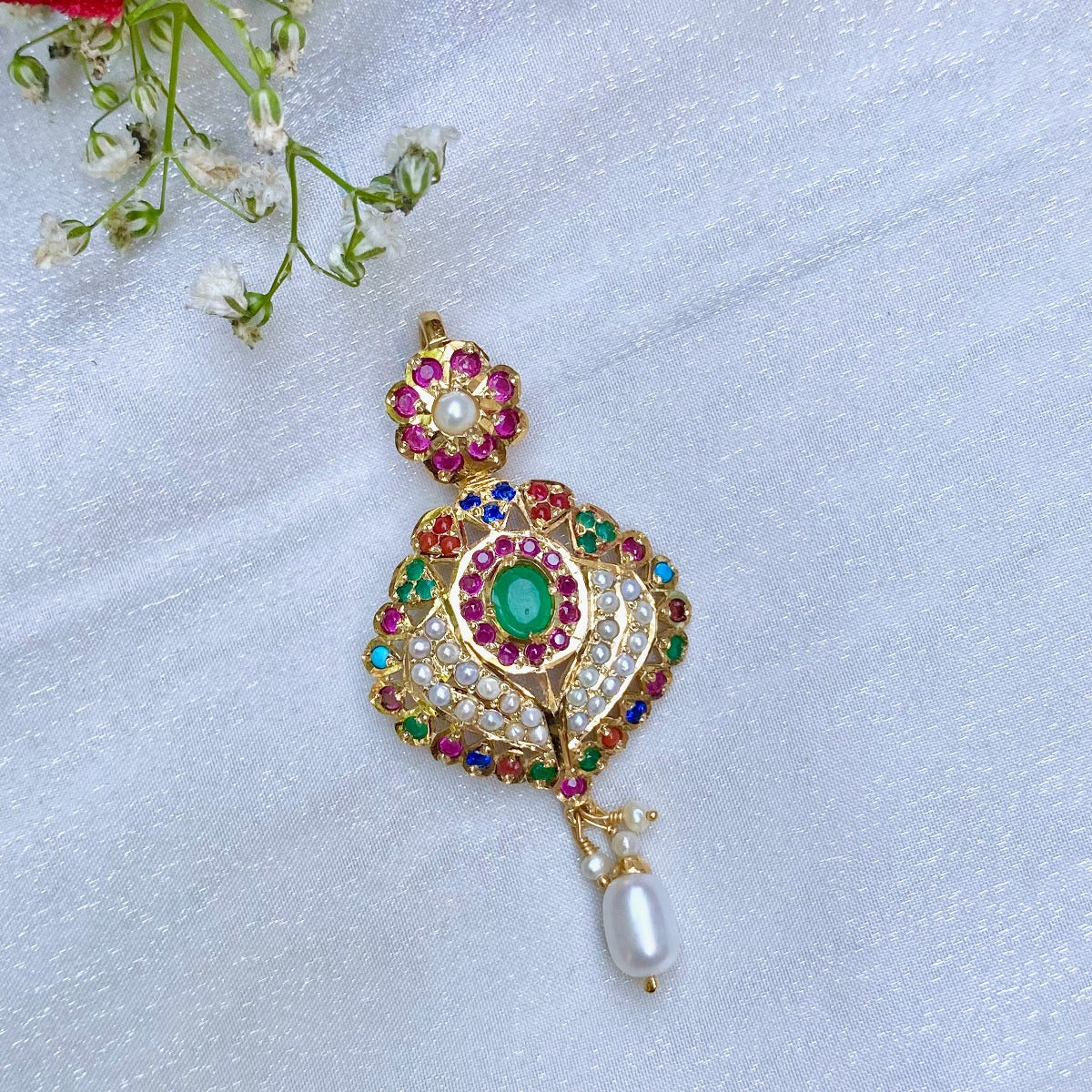 gold plated Navaratna pendant