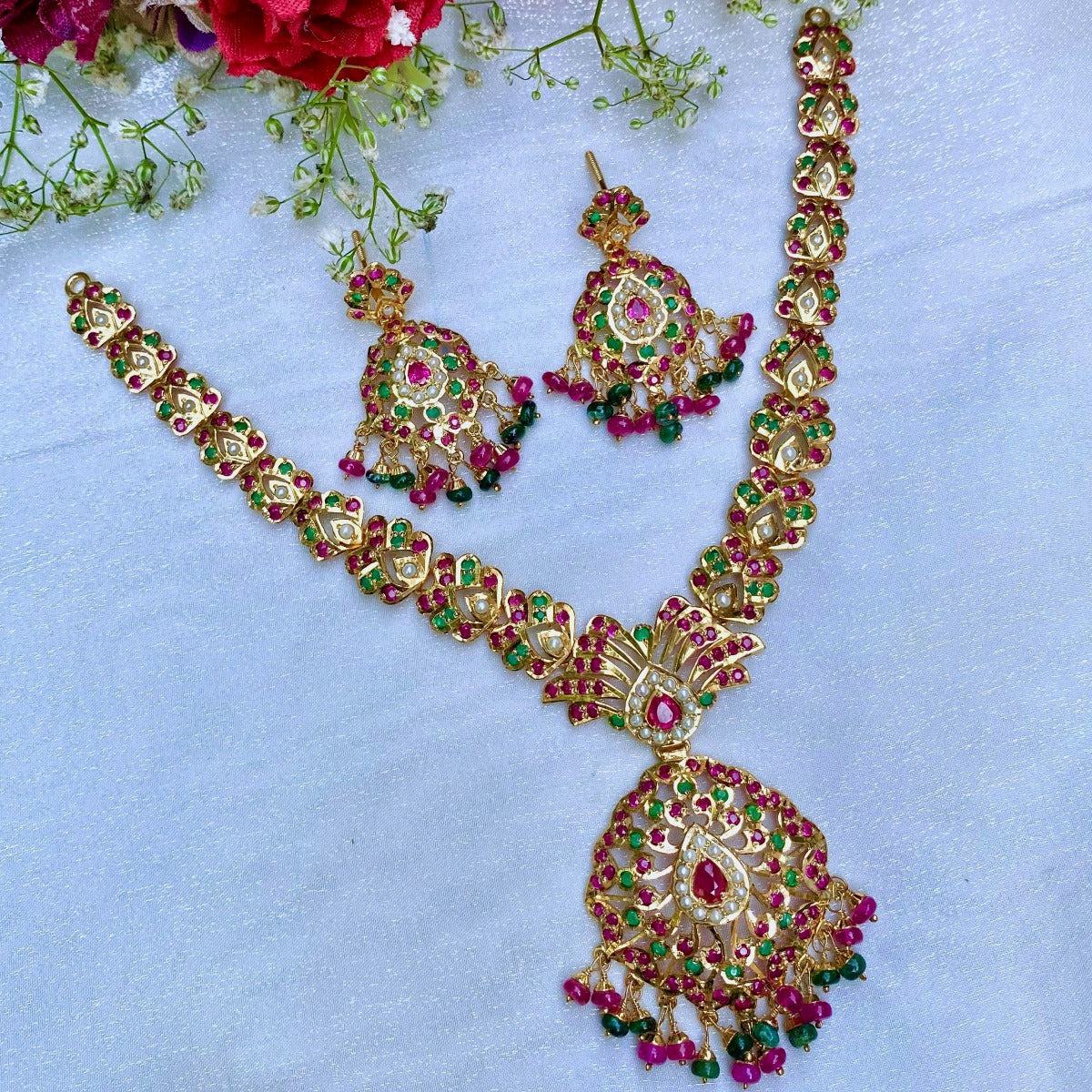 pakistani set ruby emerald