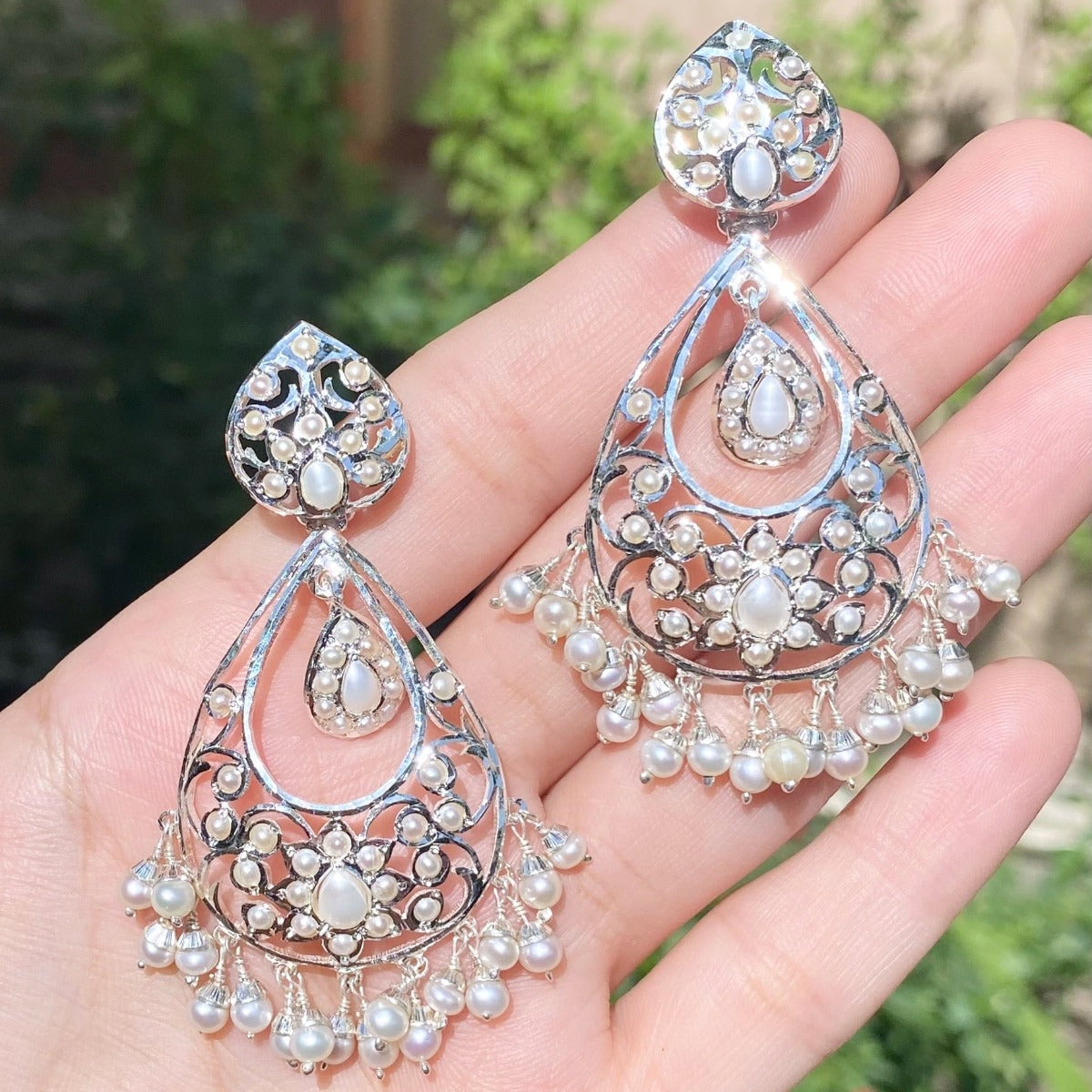Edwardian Pearl Earrings | Sterling Silver & Freshwater Pearls