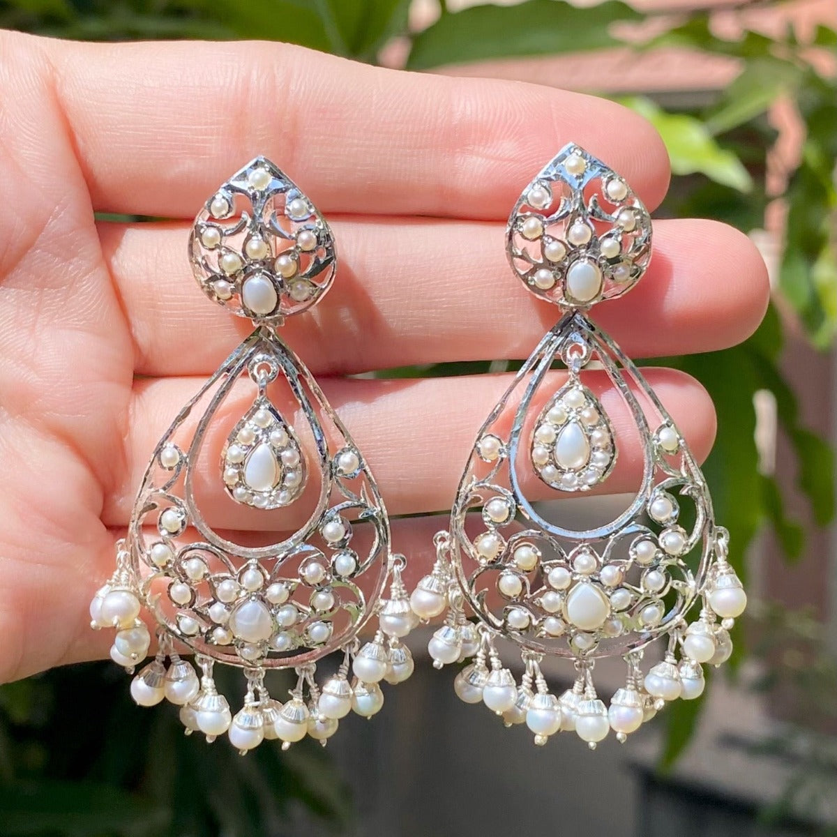 Edwardian Pearl Earrings | Sterling Silver & Freshwater Pearls