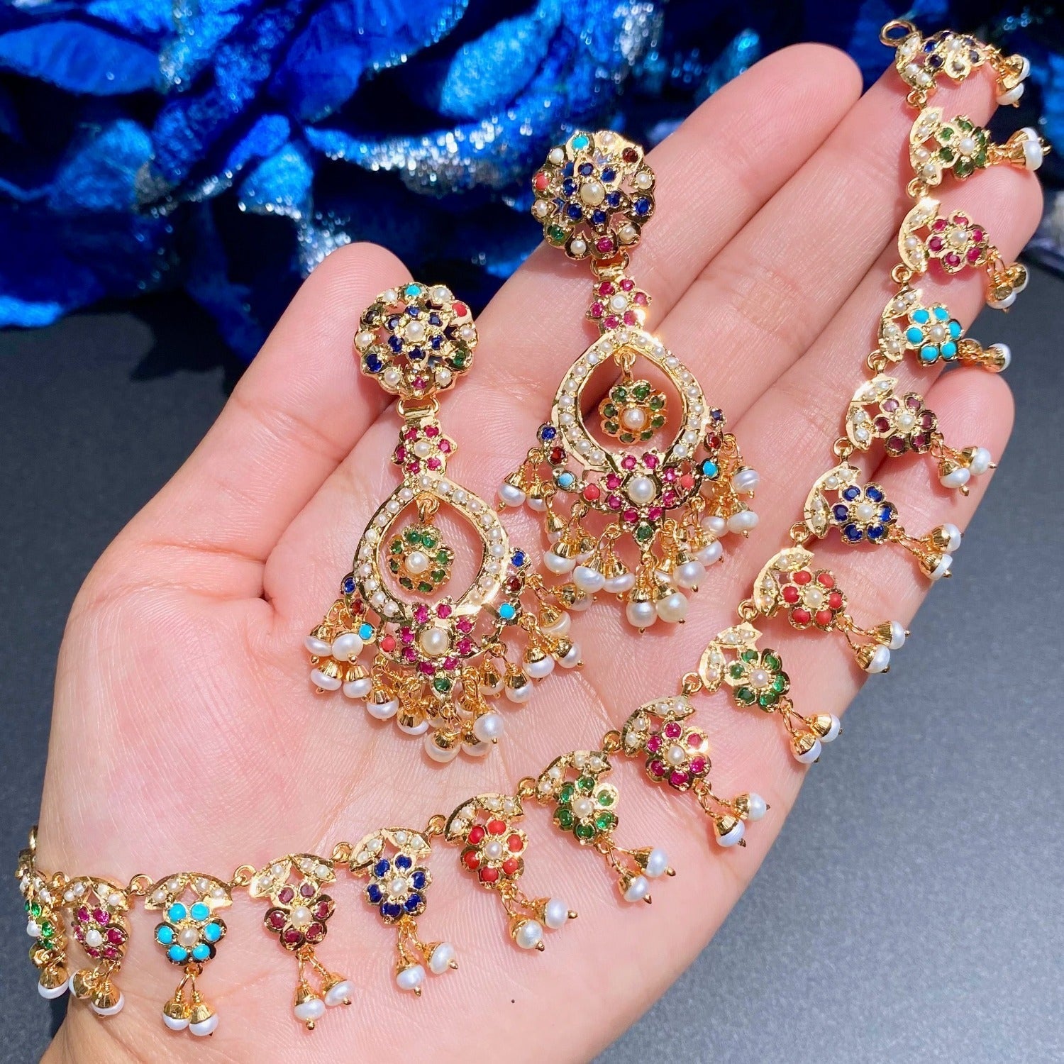 traditional Hyderabadi noratan jewellery
