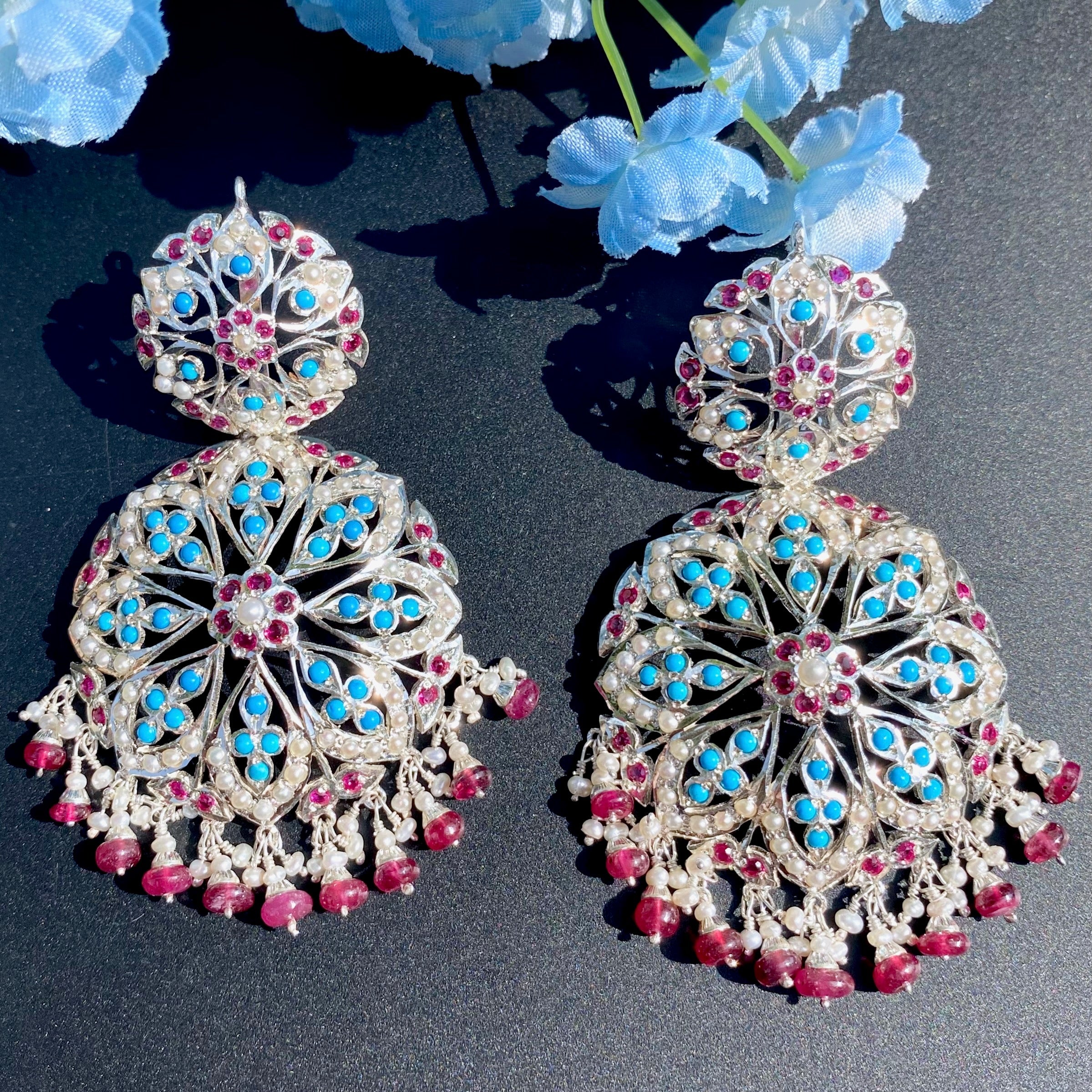 indian silver earrings