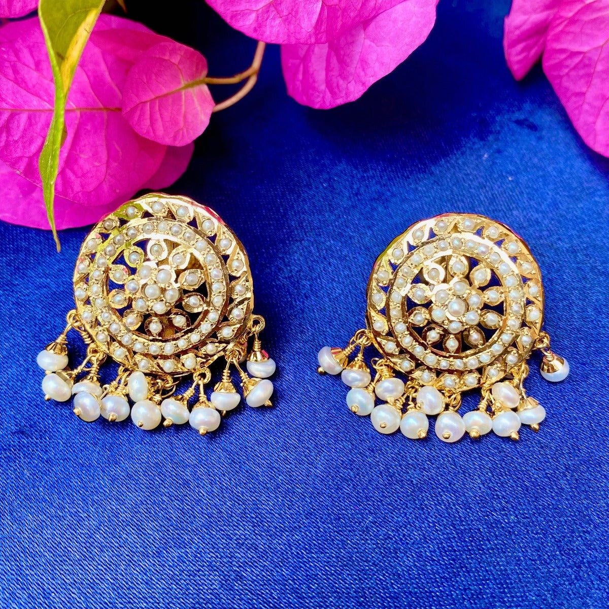 womens indian pearl pendant set