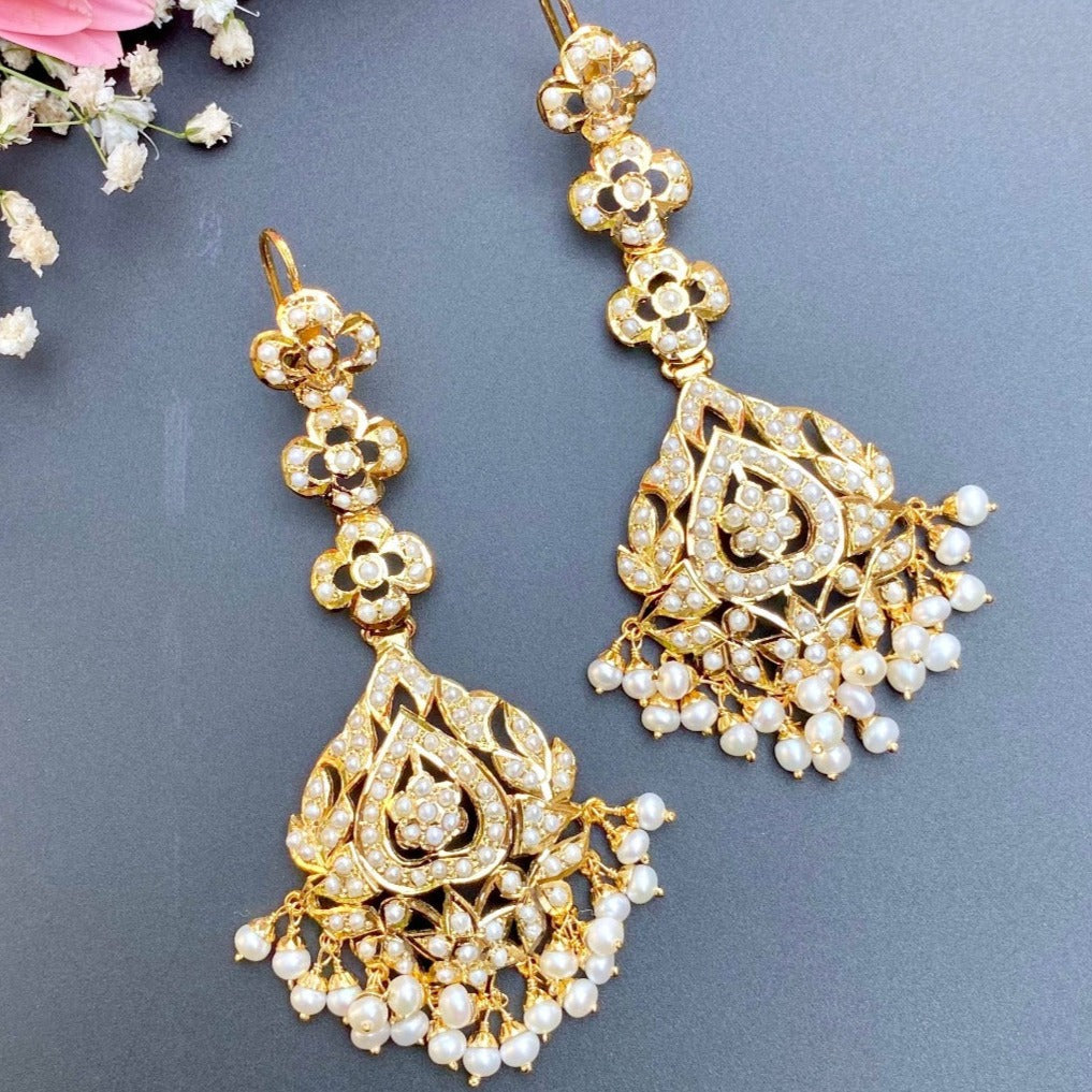 antique gold earrings with pearls