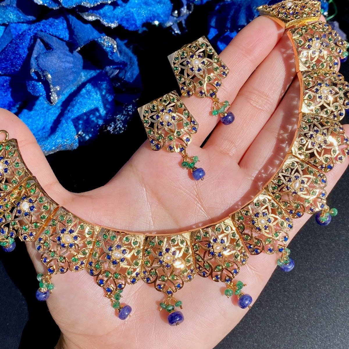 gold plated Indian jadu jewelry