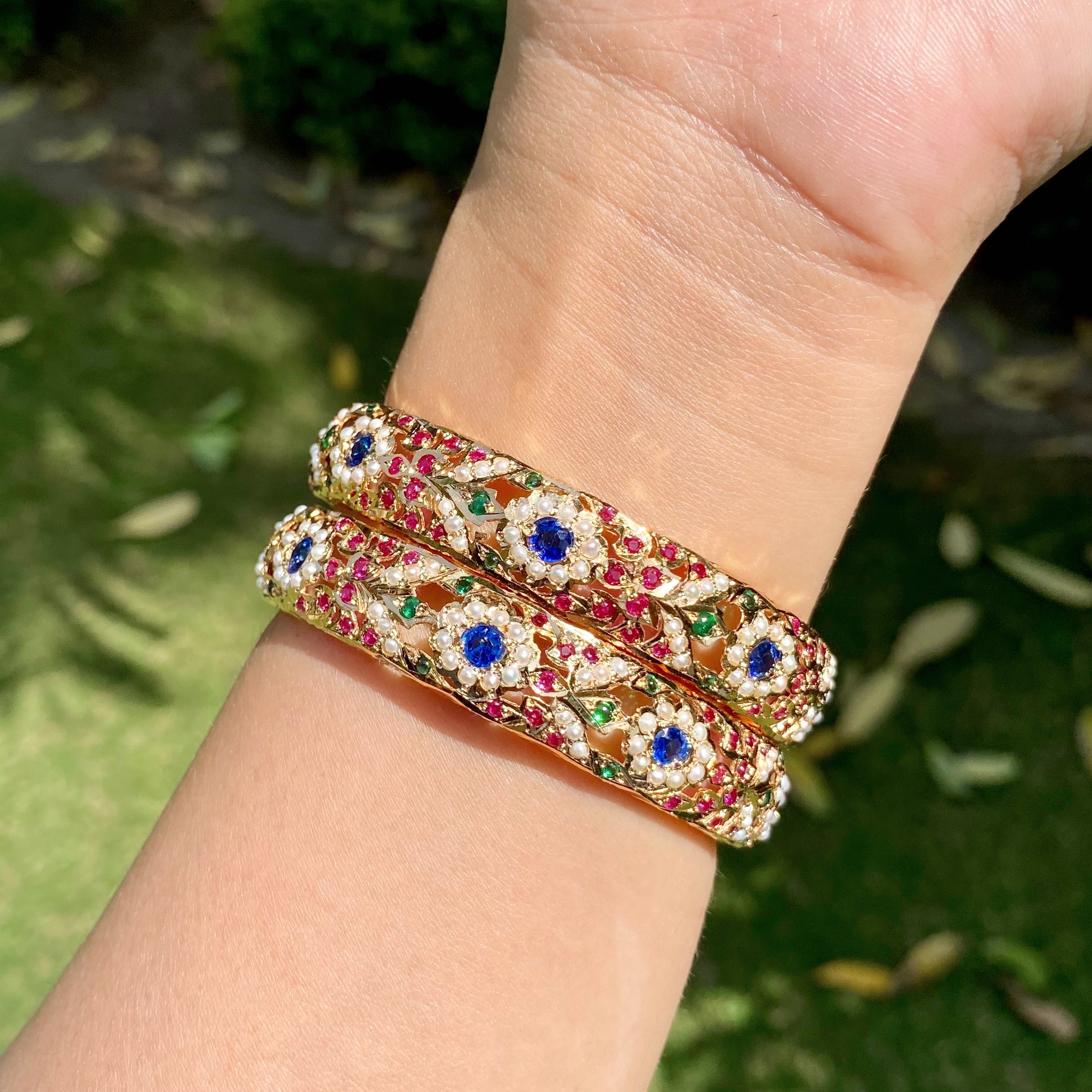 multicoloured jadau bangles pakistani