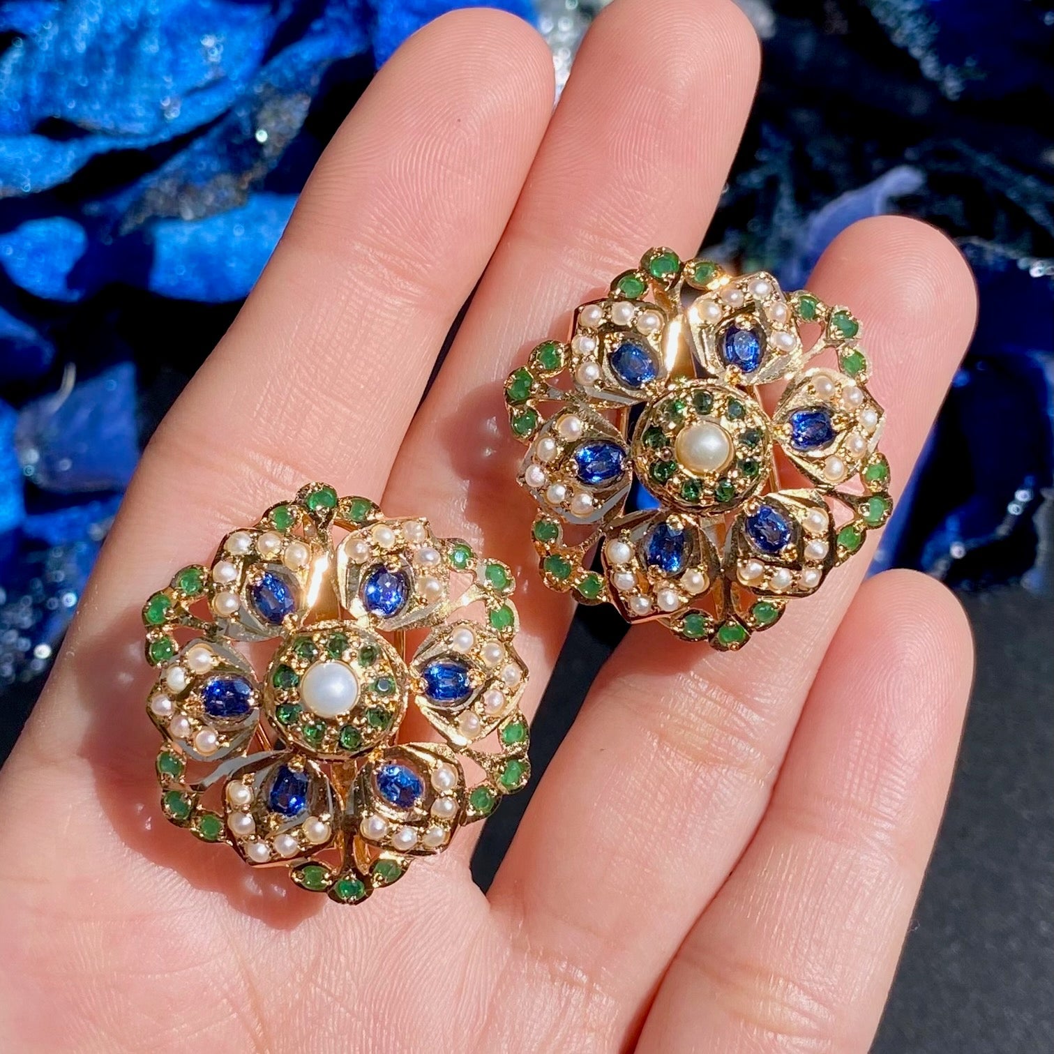 pakistani studs gold plated silver
