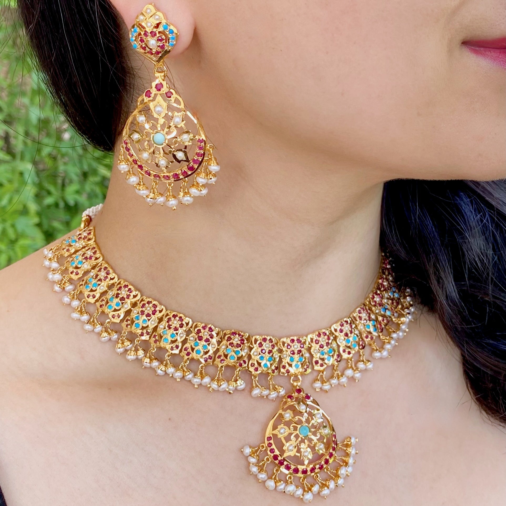 punjabi jadau set feroza