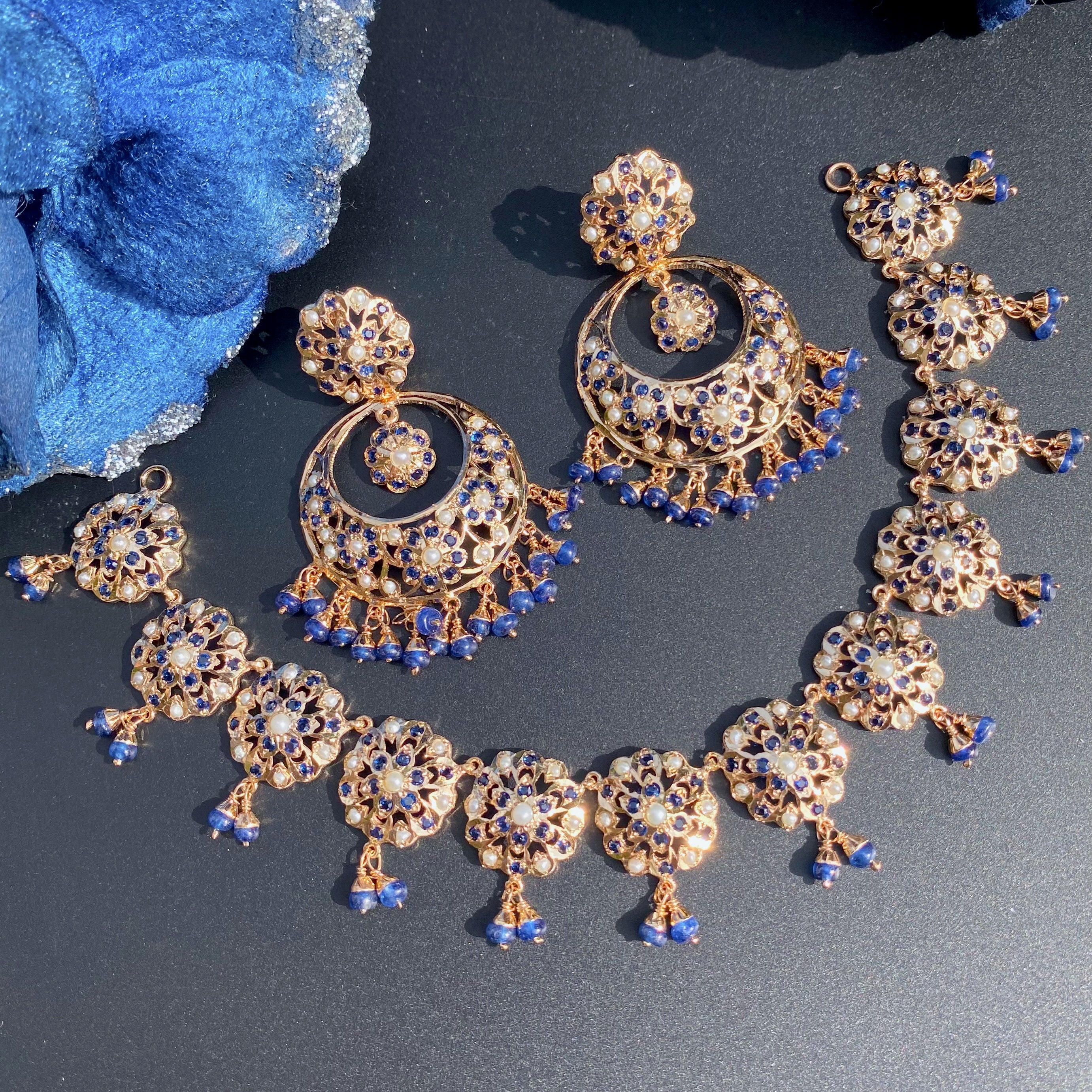 sapphire necklace gold plated
