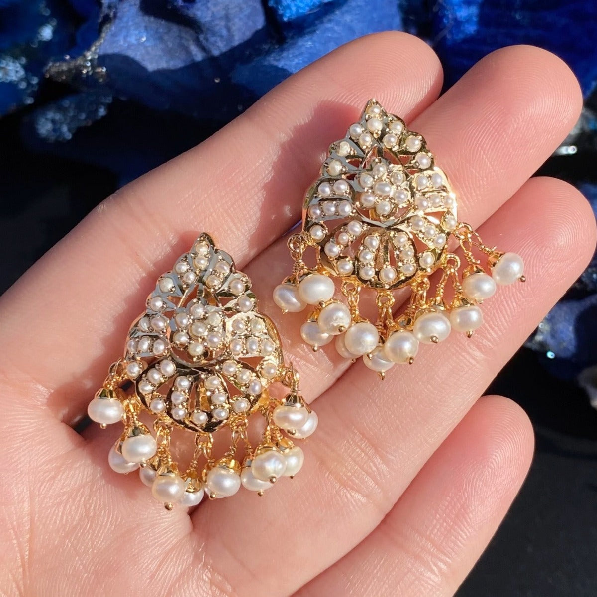 pearl tops gold plated