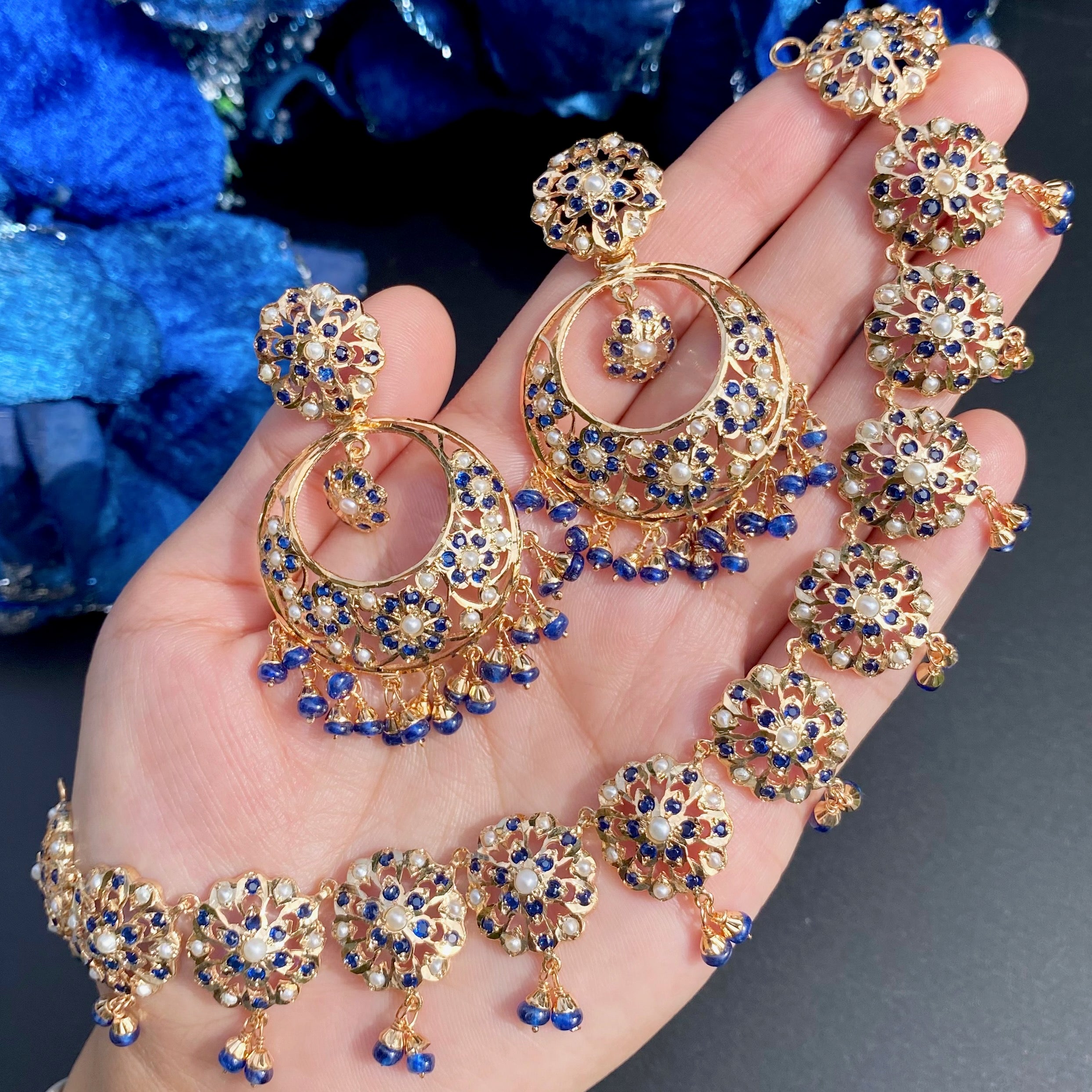 sapphire necklace gold plated