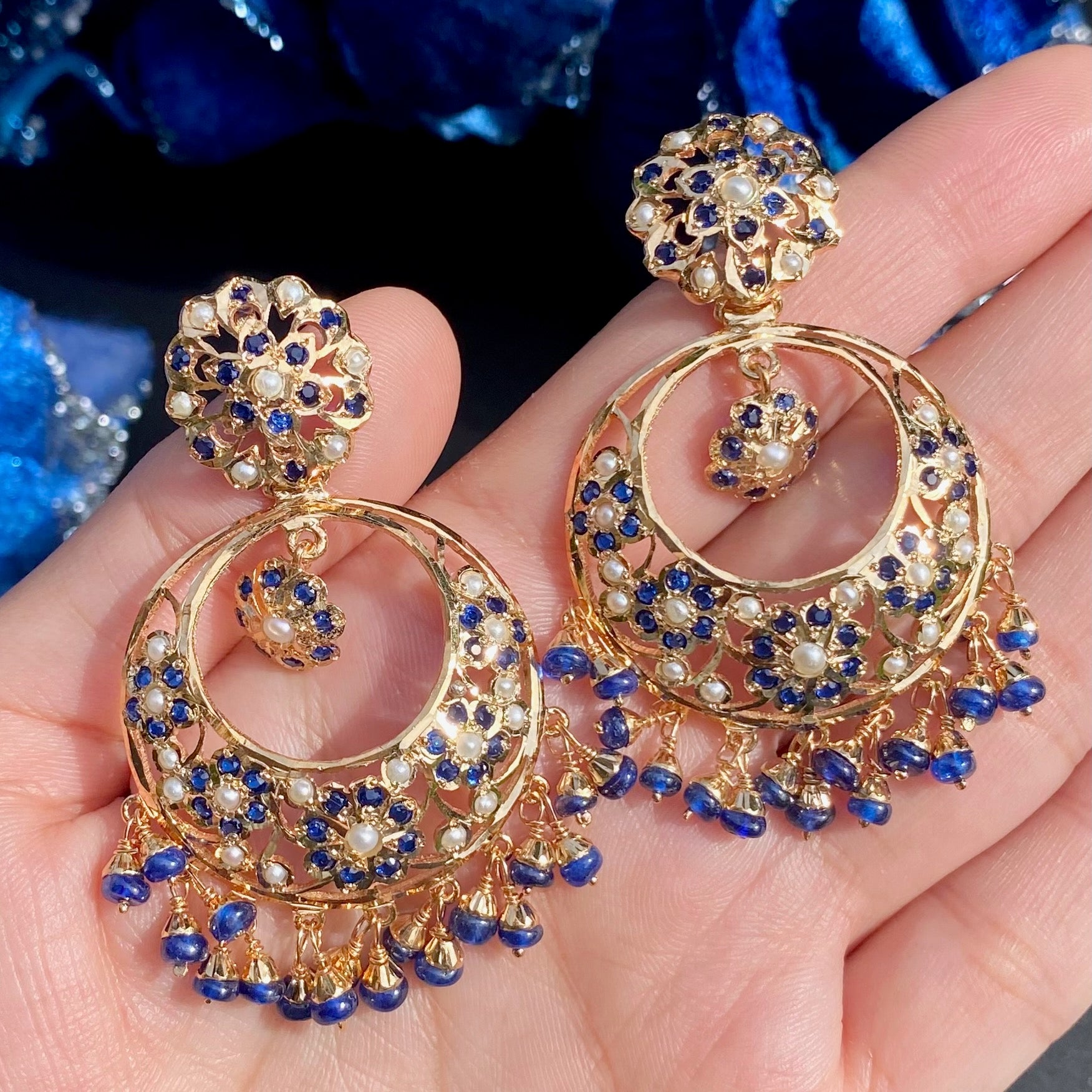 sapphire necklace gold plated
