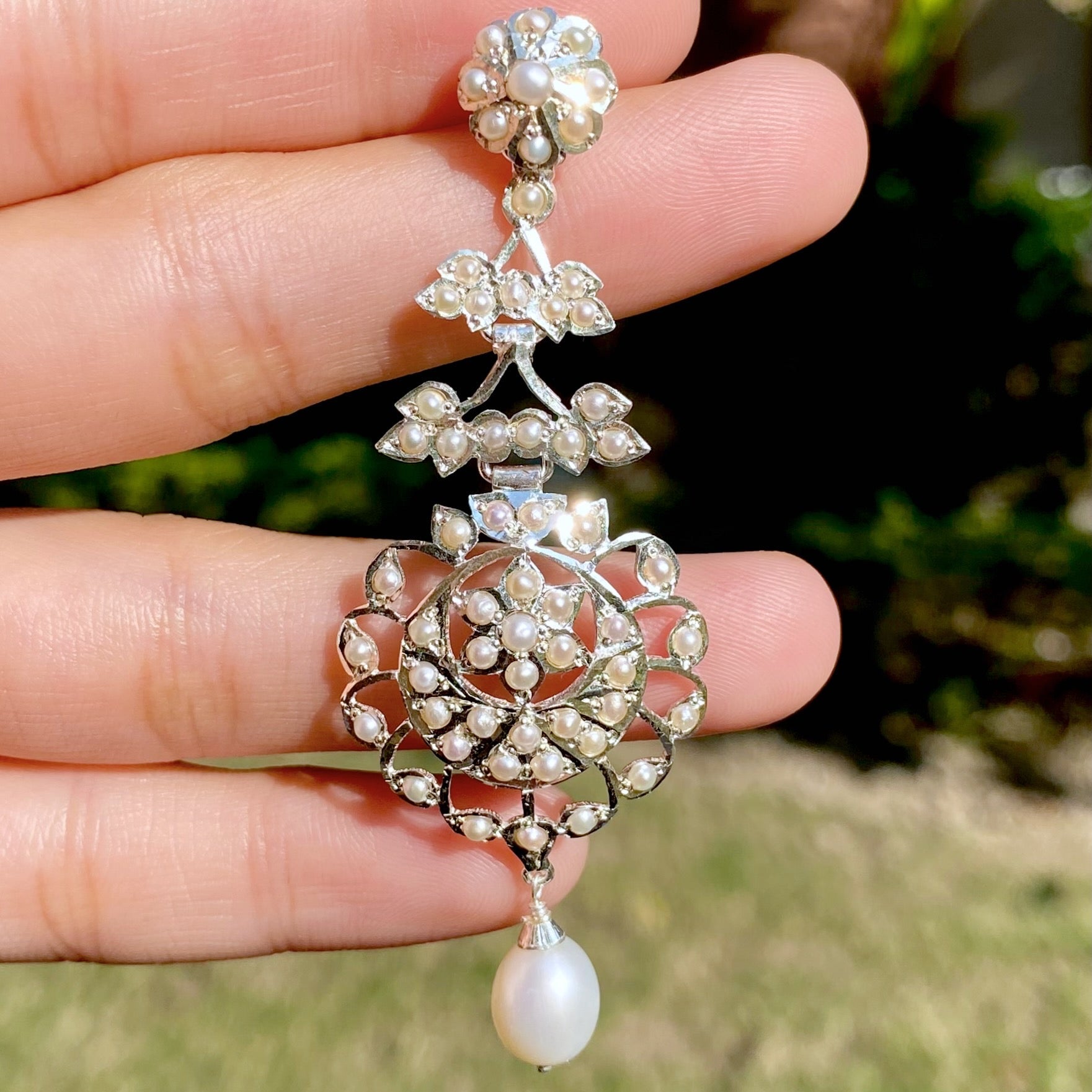 boho pearl earrings