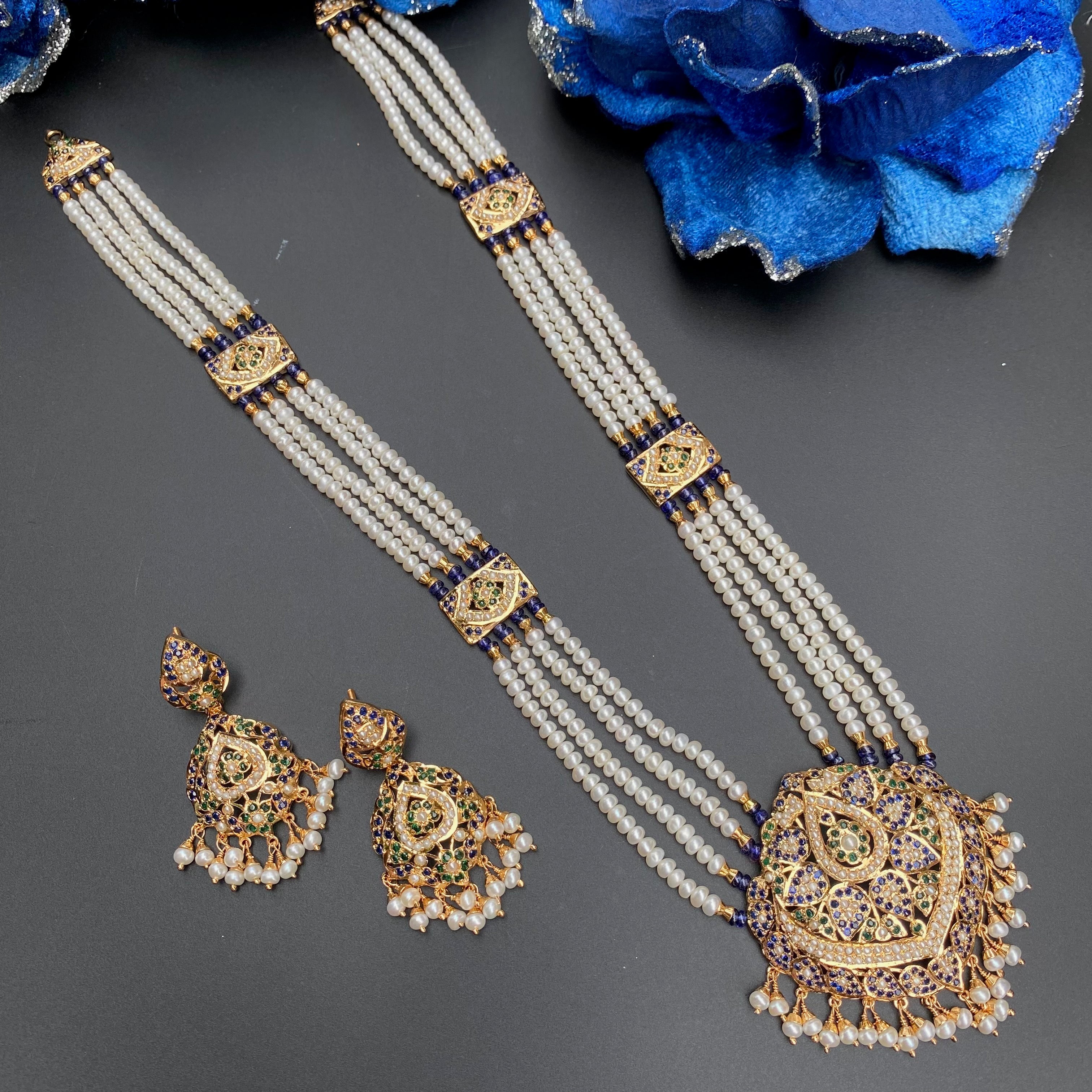 Exquisite Jadau Rani Haar Set | Gold Plated on Silver NS 425