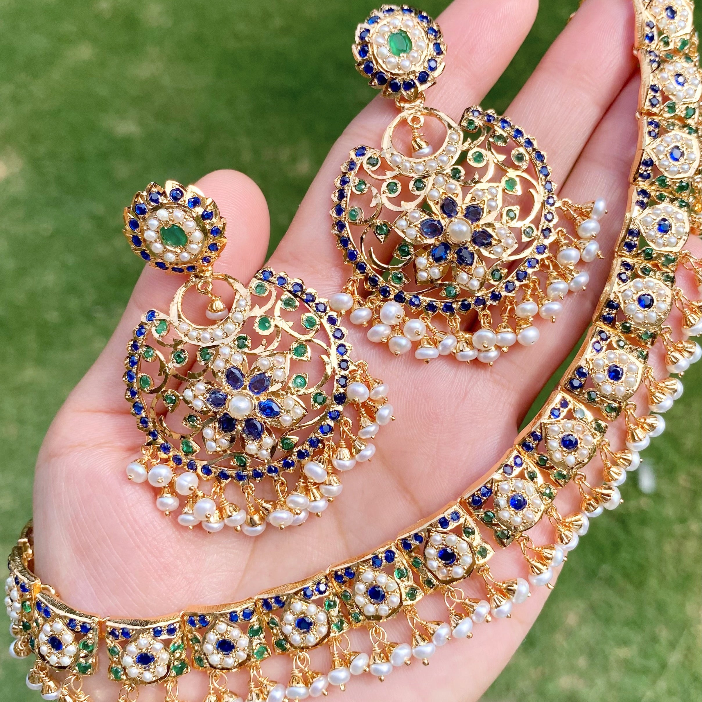 bengali sapphire necklace set