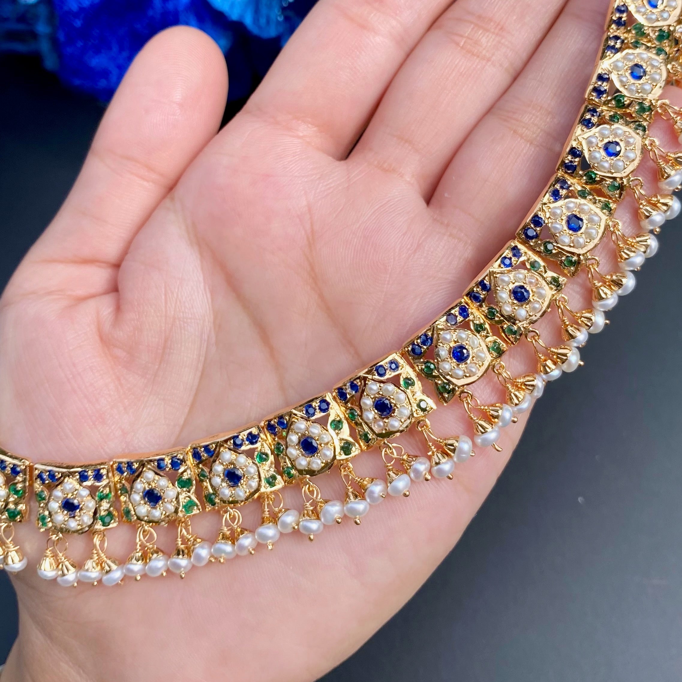 bengali sapphire necklace set