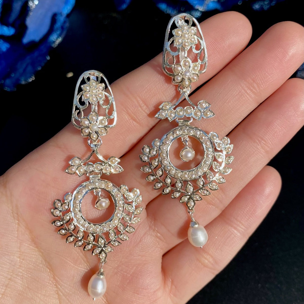 boho pearl earrings
